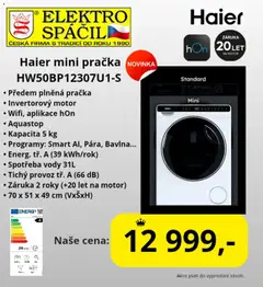 Náhled letáku Elektro Spáčil leták od 06.07.2026 | Strana: 3 | Produkty: Pračka, Elektro