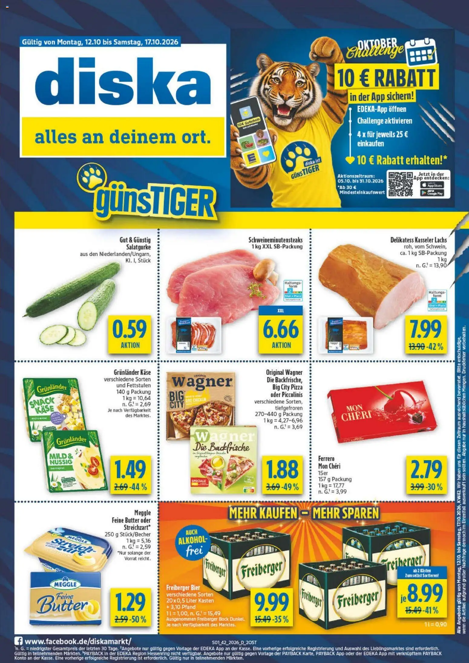 Diska Montag, 12. Oktober Große Ersparnis