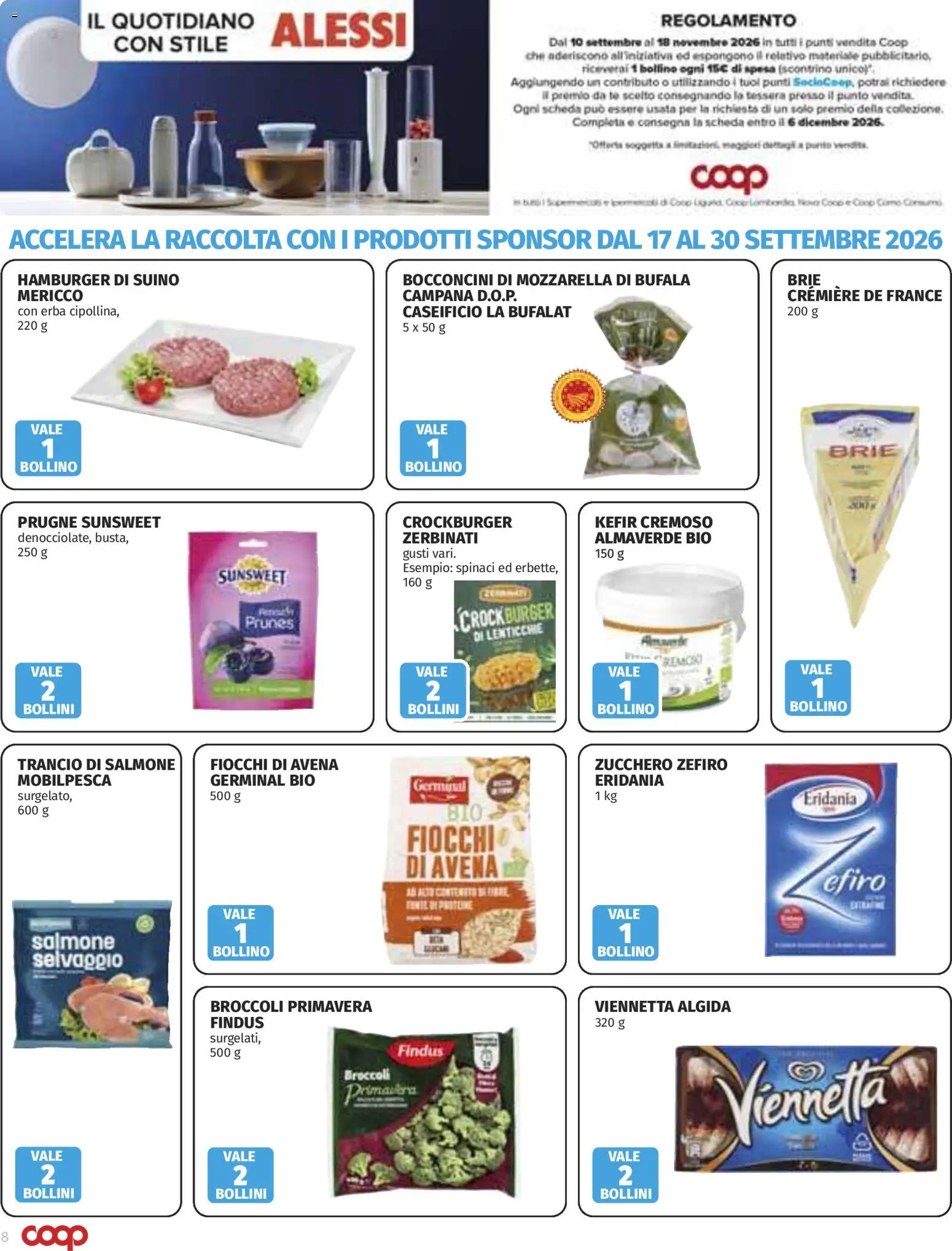 Volantino COOP del 17/09/2026 | Pagina: 8 | Prodotti: Tè, Lenticchie, Spinaci, Mozzarella di bufala