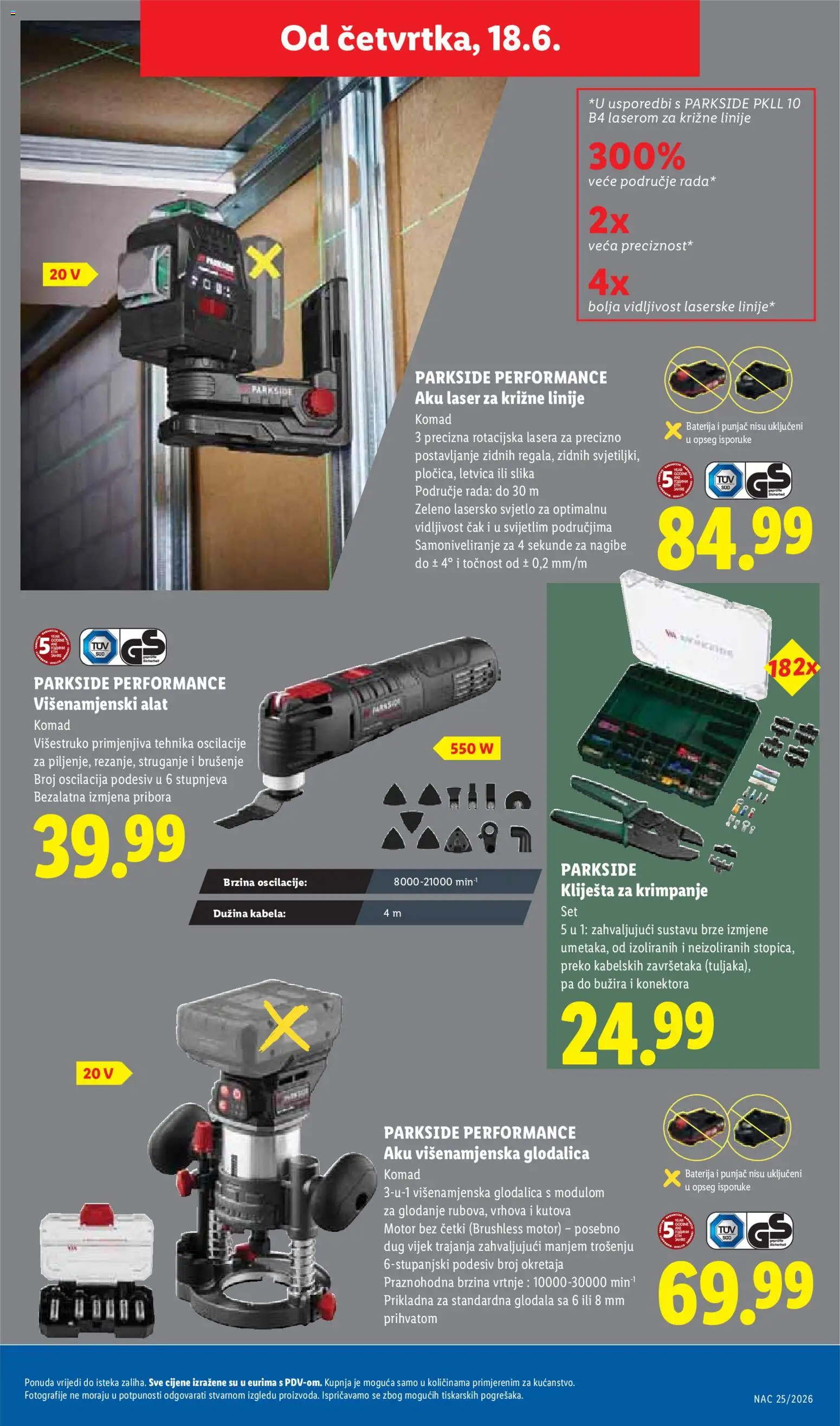 Lidl katalog | vrijedi od 15.06.2026 | Stranica: 39 | Proizvodi: Baterija, Alat, Glodalica, Parkside