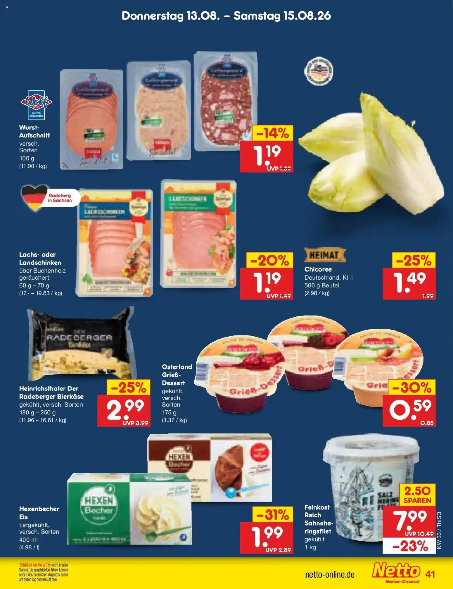 Netto Marken-Discount Prospekt Pirna (ab 10.08.2026) » Angebote | Seite: 57 | Produkte: Grieß, Lachs, Wurst