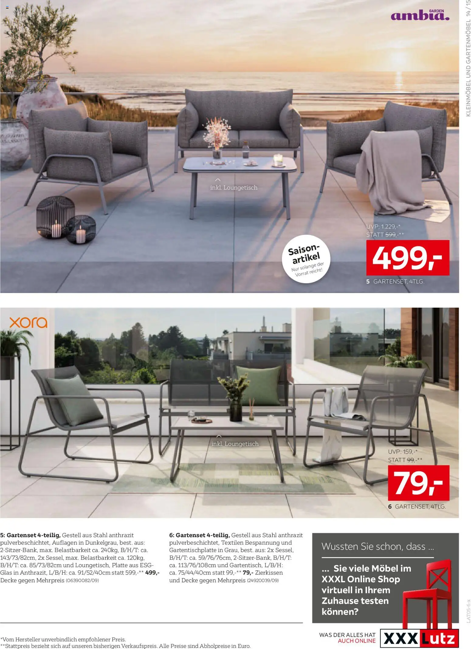 XXXLutz Prospekt aktuell gültig ab 19.05.2026 | Seite: 15 | Produkte: Decke, Gartenmöbel