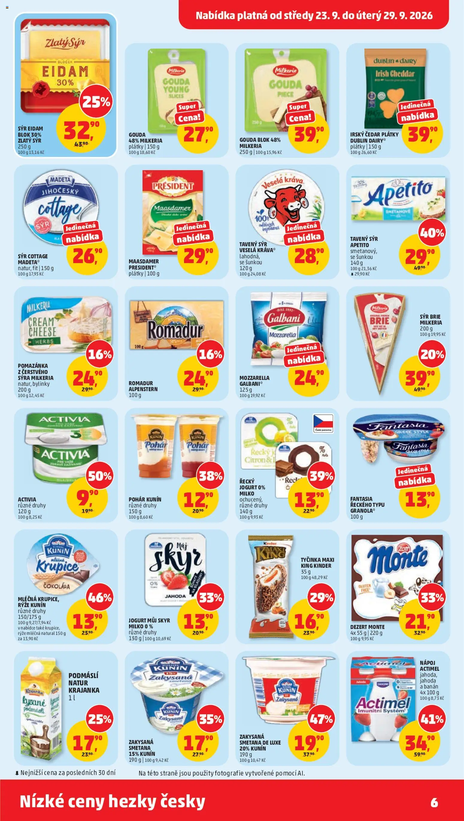 Penny Market leták od 23.09.2026 | Strana: 6 | Produkty: Rýže, Smetana, Čedar, Actimel