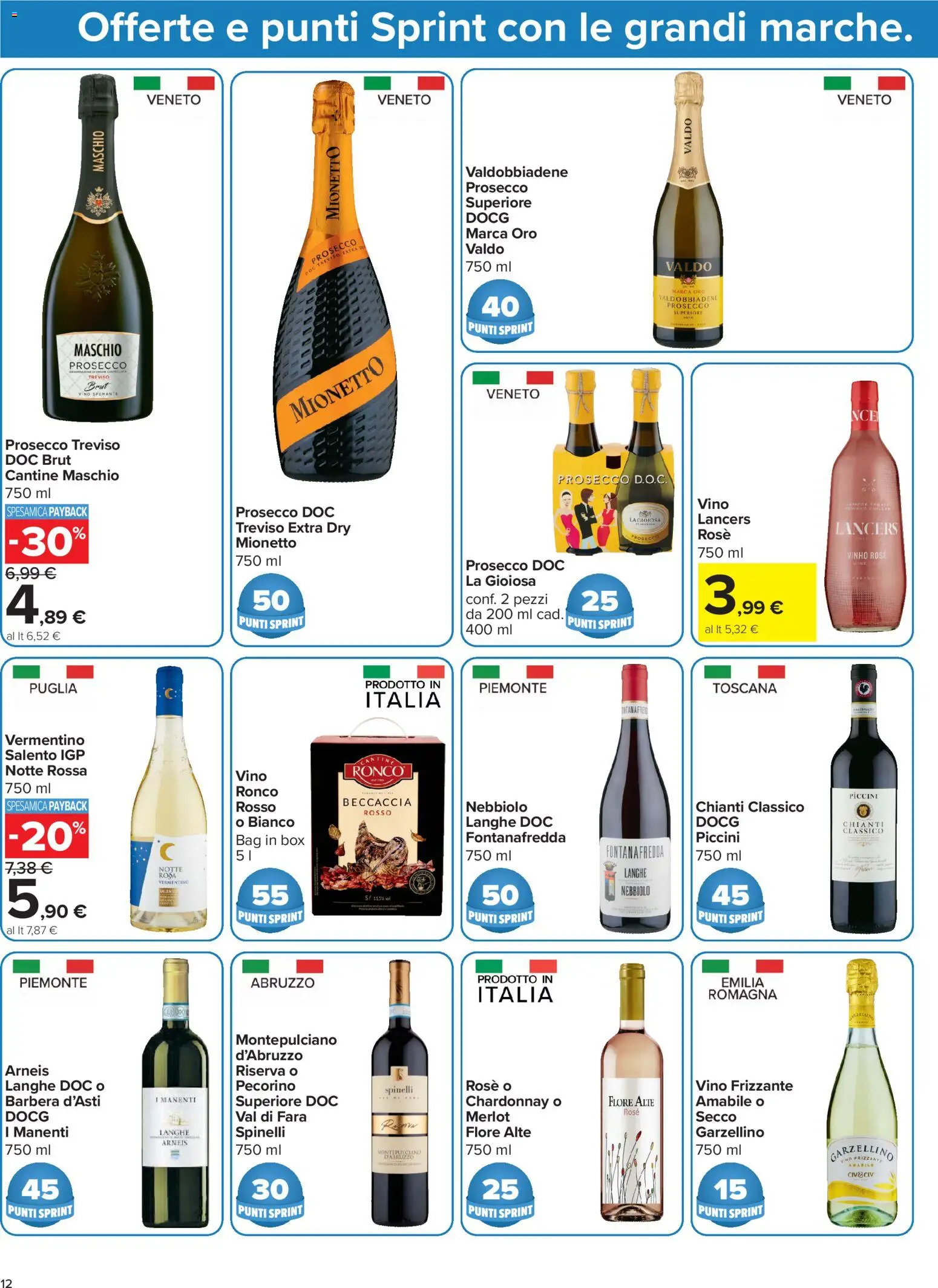 Volantino Carrefour del 24/07/2026 | Pagina: 12 | Prodotti: Prosecco, Vino, Spumante, Pecorino
