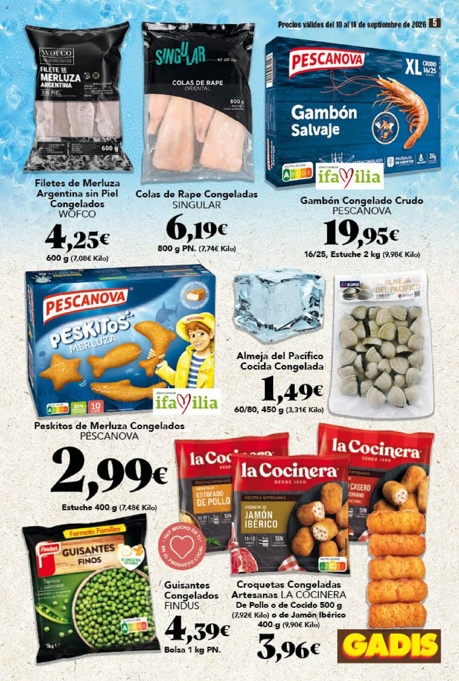 Gadis folleto │ válido desde el 10/09/2026 | Página: 5 | Productos: Jamón ibérico, Filetes de merluza, Croquetas, Filete