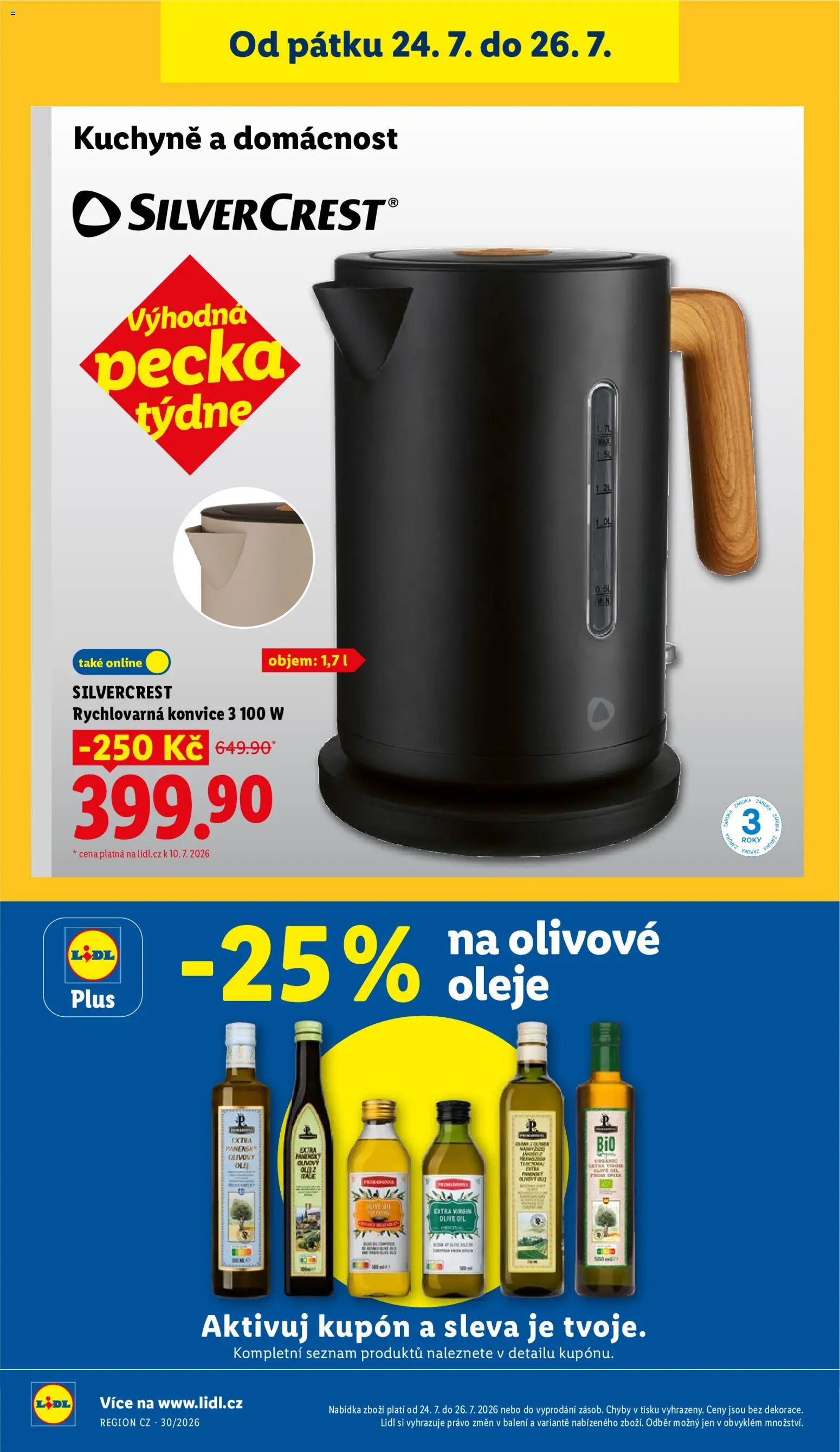 Lidl leták od 23.07.2026 | Strana: 46 | Produkty: Oleje, Konvice, Rychlovarná konvice, Kuchyně
