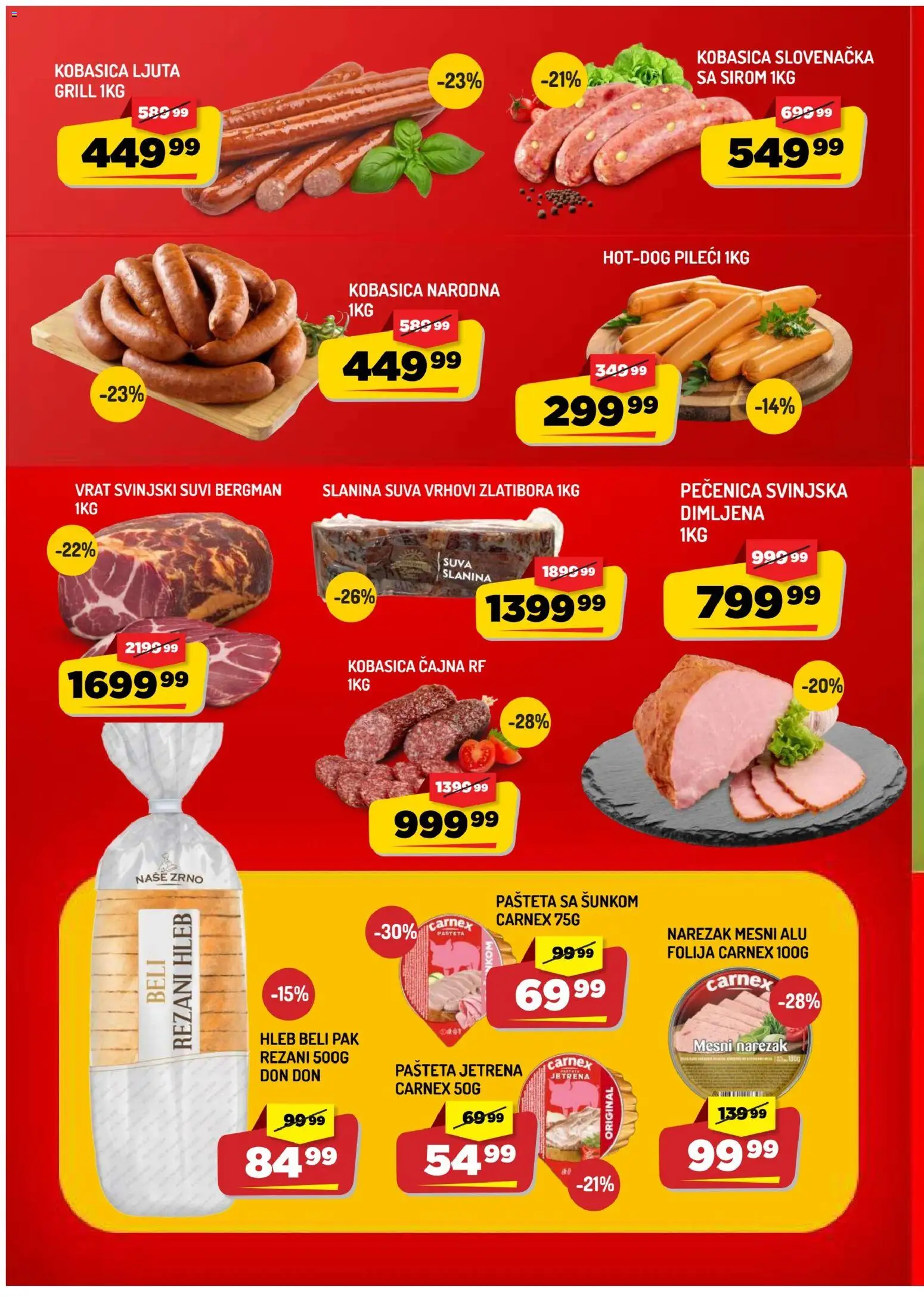 Aman katalog - važi od 21.08.2026 | Strana: 6 | Proizvode: Rezani hleb, Hleb, Slanina, Mesni narezak