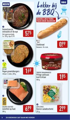 Aldi folder - Buiten eten - Voorbeeld van een folder van Aldi, geldig van 20-07-2026 | Pagina: 3 | Producten: Steak, Baguette, Stokbrood, Tafel