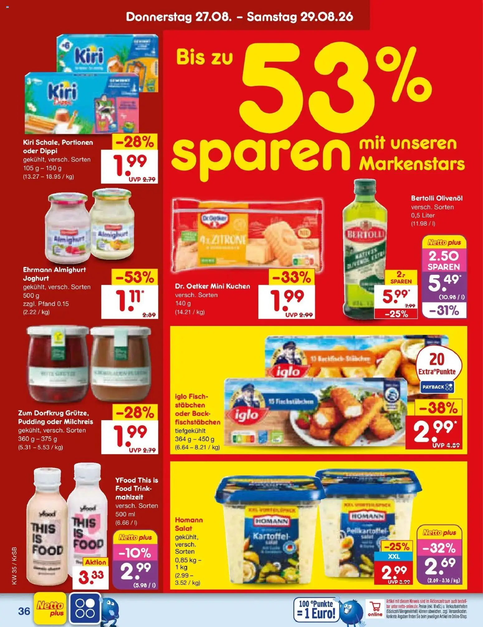 Netto Marken-Discount Prospekt Baesweiler – gültig ab 24.08.2026 | Seite: 50 | Produkte: Iglo, YFood, Fisch, Salat