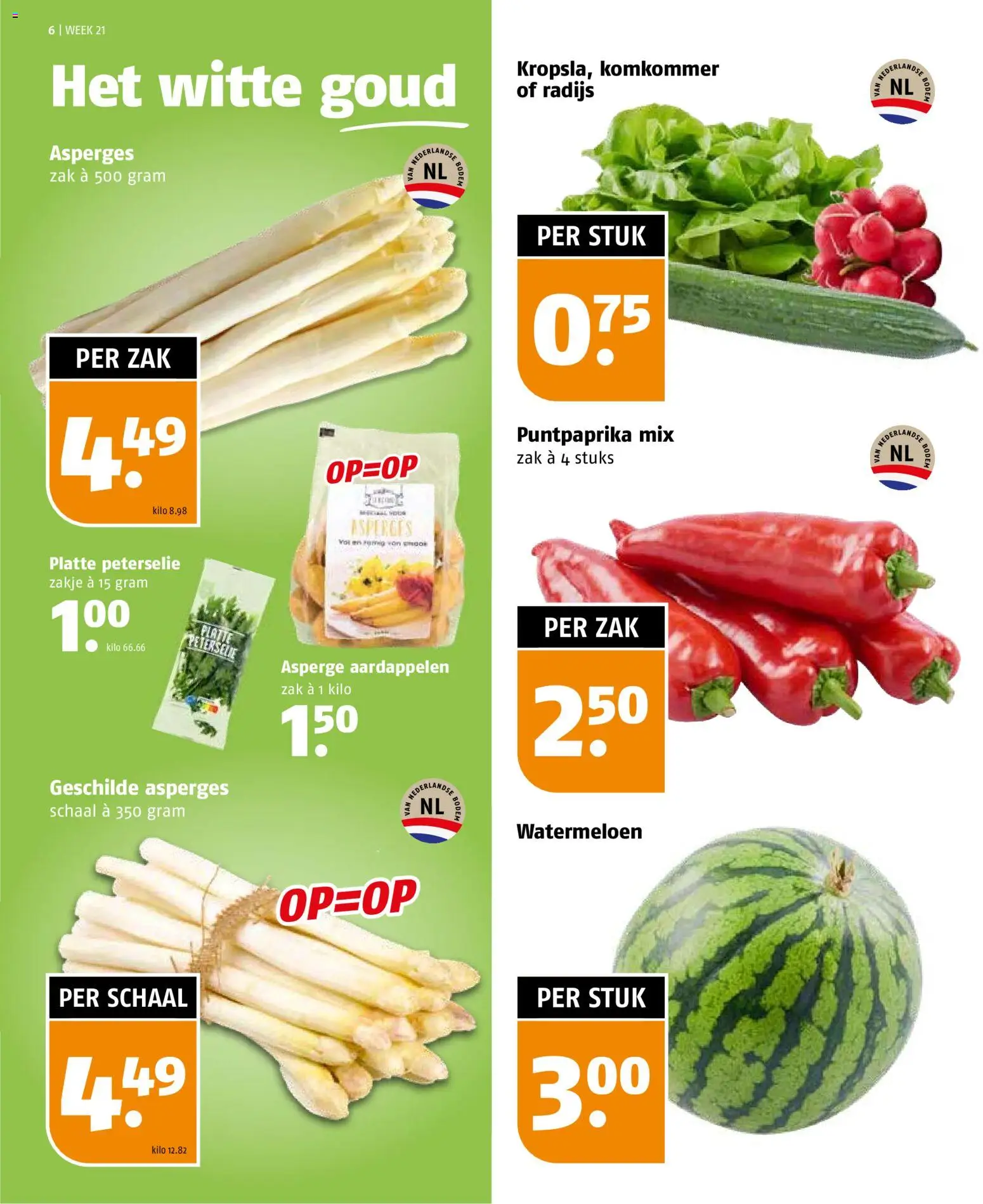 {H1} | Pagina: 6 | Producten: Komkommer, Asperges, Zak, Watermeloen
