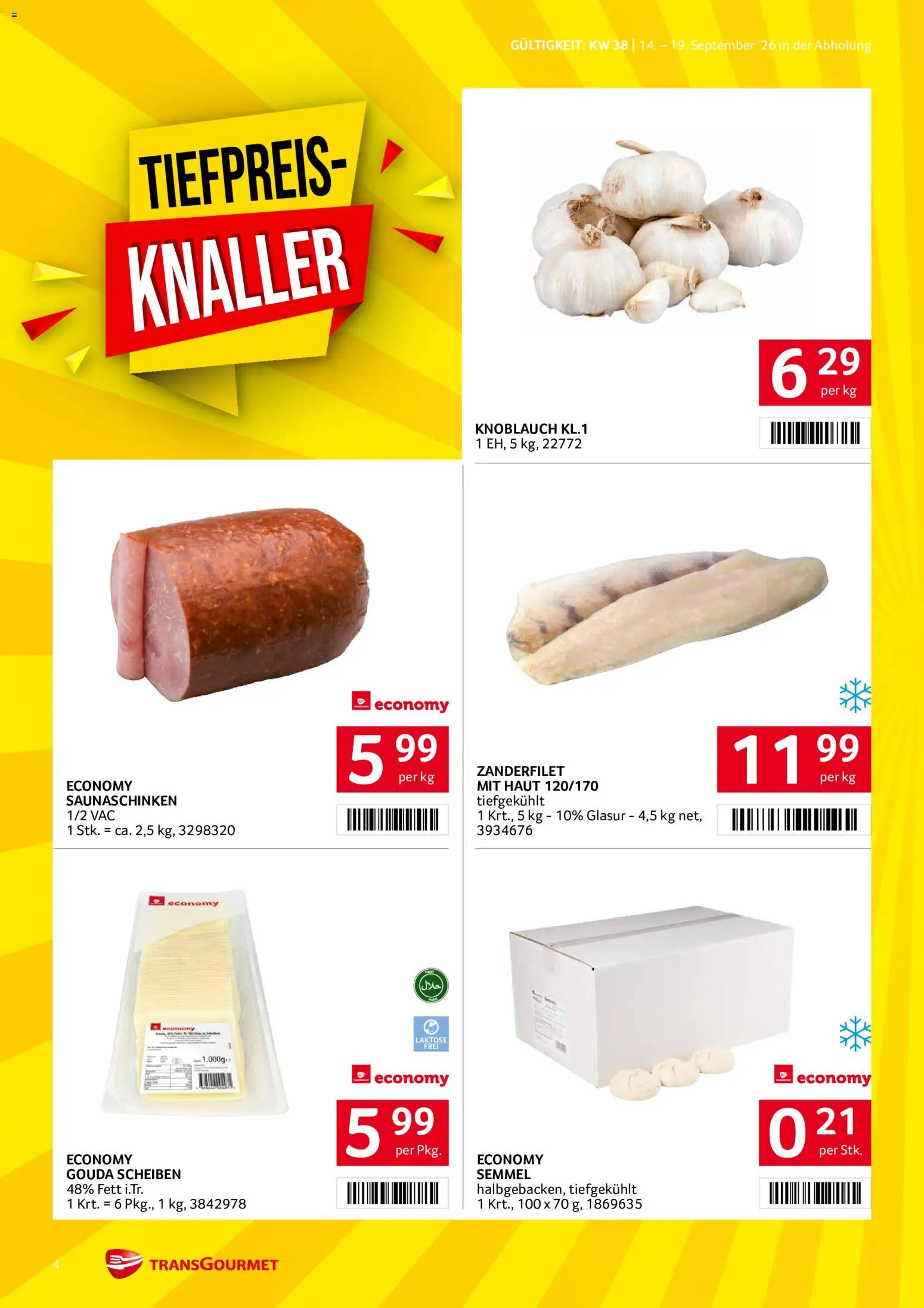 Transgourmet Flugblatt gültig ab 14.09.2026 | Seite: 4 | Produkte: Knoblauch