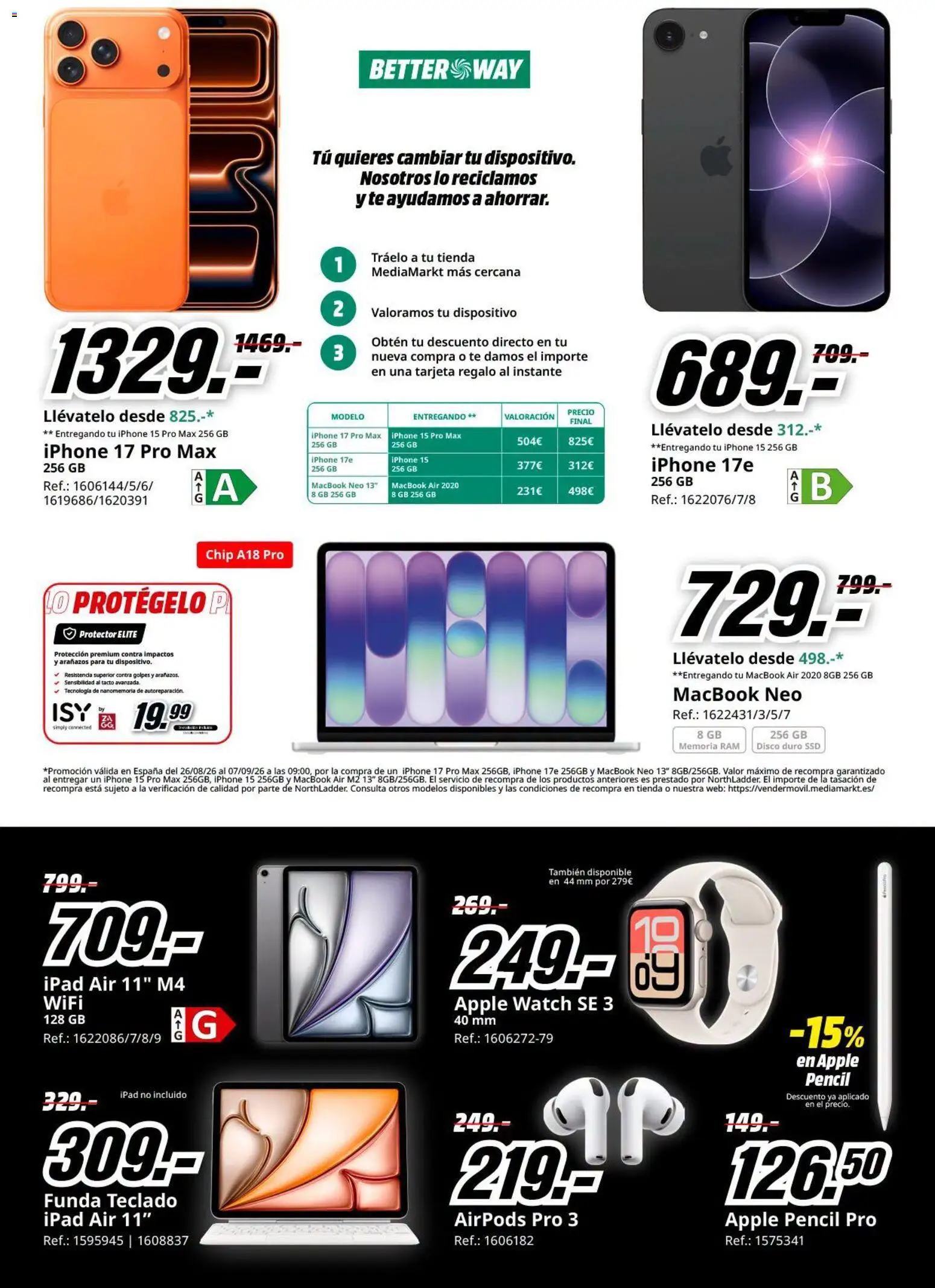 Media Markt Vuelta al Cole │ válido desde el 26/08/2026 | Página: 15 | Productos: Airpods, Apple, Disco, Funda