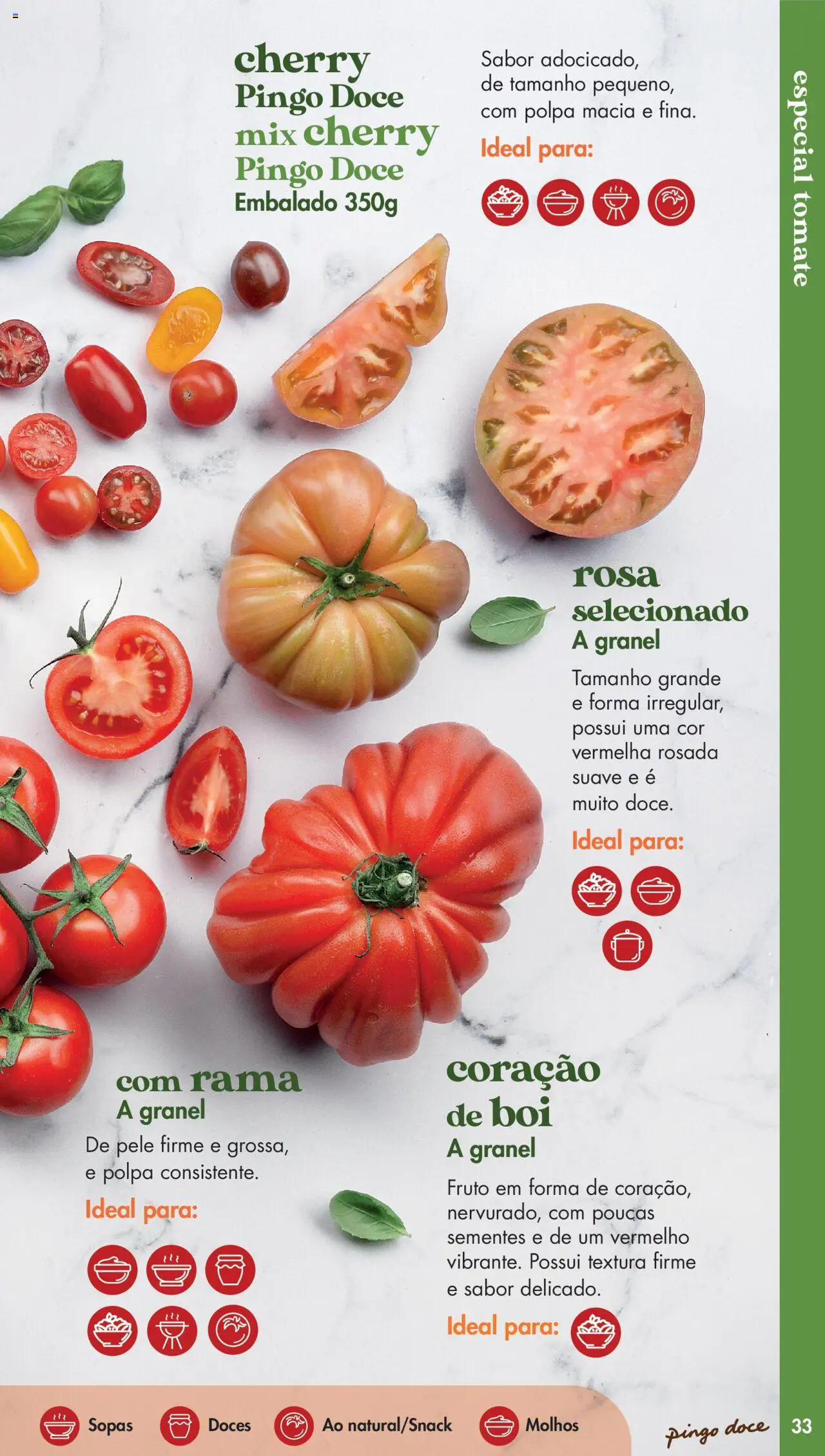 Pingo Doce - Catálogo Fruta e Legumes │ válido de 20/05/2025 | Página: 33 | Produtos: Sopas, Molhos, Tomate, Doces