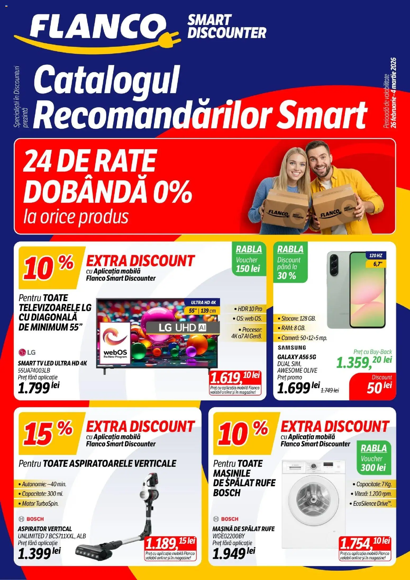 Noul catalog Flanco – valabil de la 26.02.2026 | Pagină: 1 | Produse: Cameră, Aspirator, LED, Smart TV