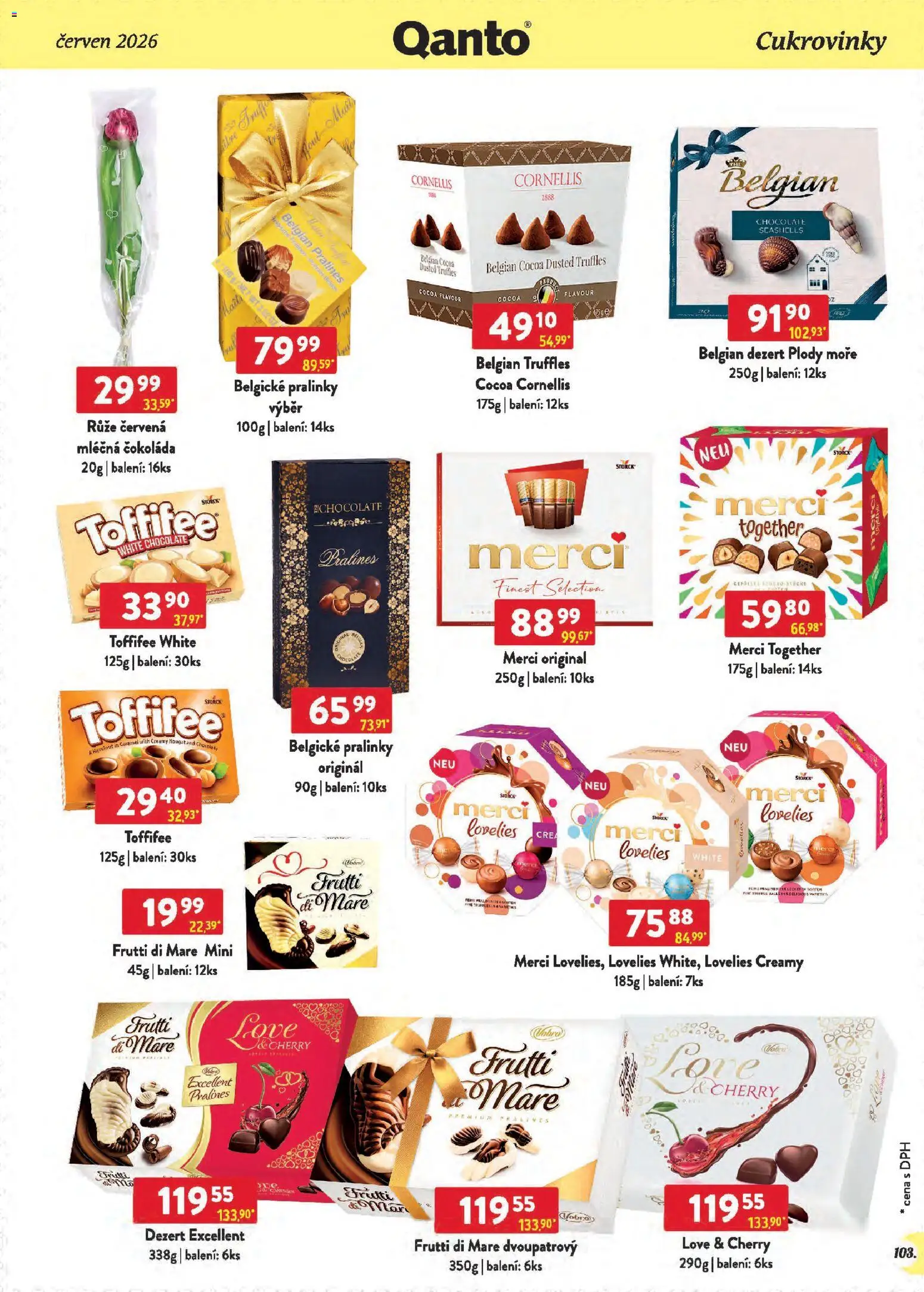 Astur & Qanto leták - Velkoobchod 06/2026 od 01.06.2026 | Strana: 103 | Produkty: Čokoláda, Finest, Toffifee, Toffifee White