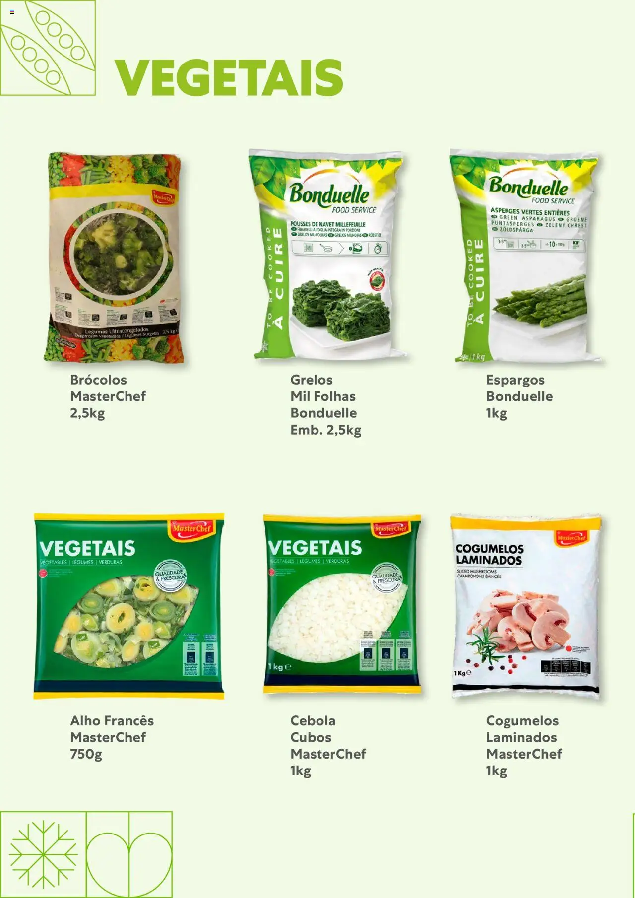 Recheio - Congelados do Mar e da Terra │ válido de 14/07/2025 | Página: 30 | Produtos: Brócolos, Alho francês, Legumes, Cebola