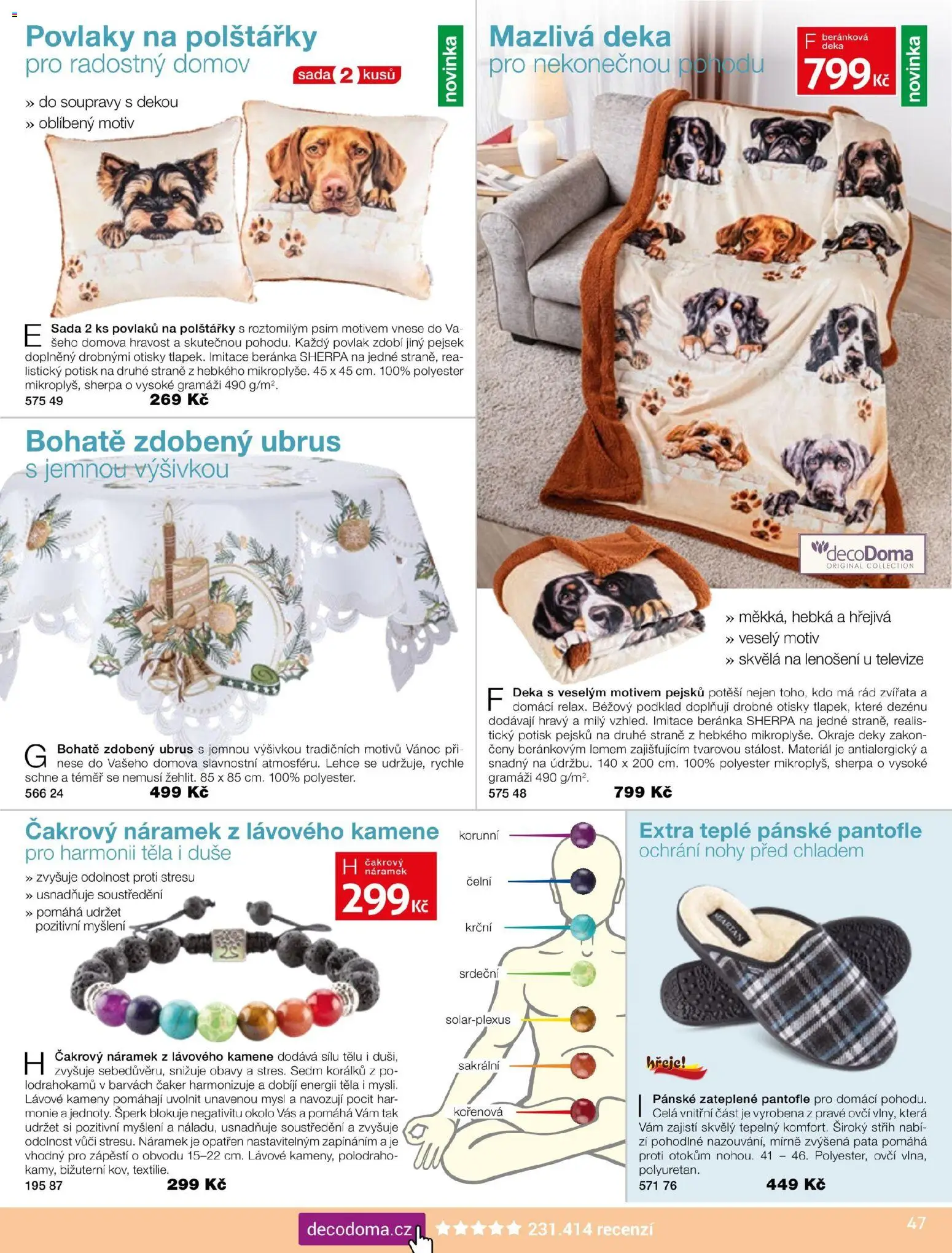 Decodoma katalog Vánoce 2026 od 04.10.2026 | Strana: 48 | Produkty: Polštářky, Pantofle, Deka, Deky