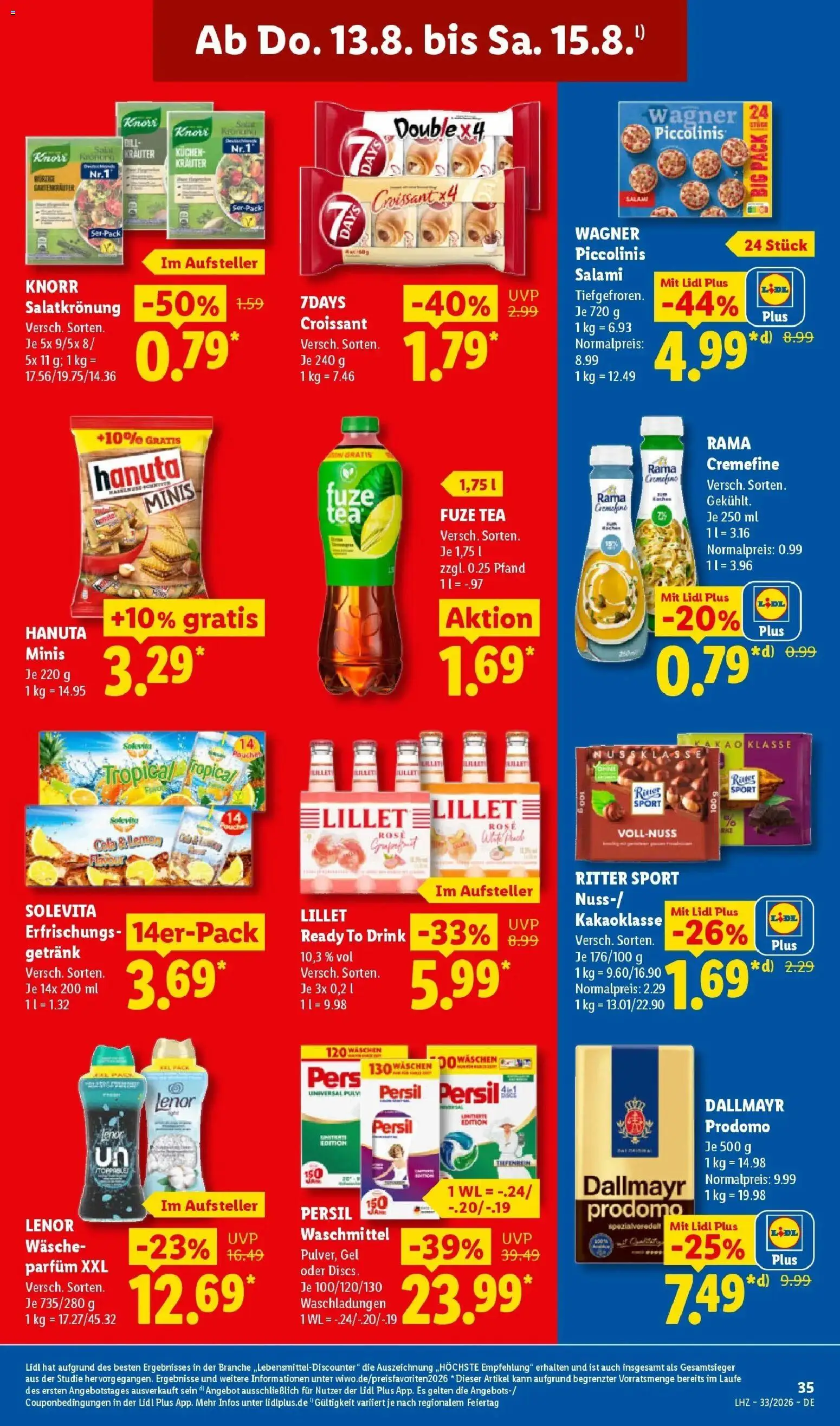 Lidl Prospekt Malchow (ab 10.08.2026) zum Blättern » Angebote | Seite: 65 | Produkte: Parfüm, Waschmittel, Pizza, Dallmayr prodomo