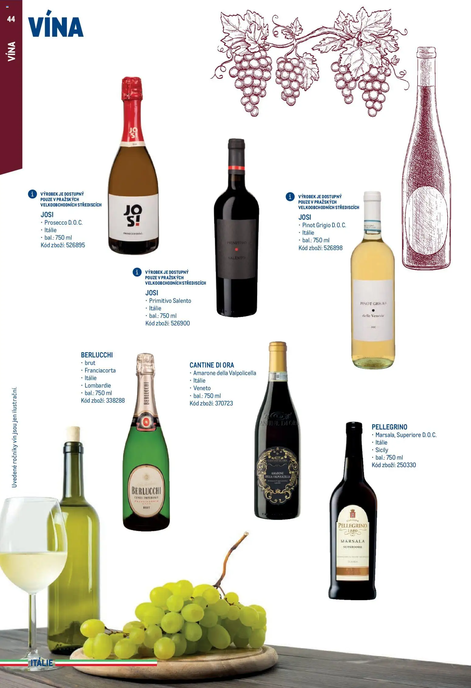 Makro leták - Itálie od 15.05.2026 | Strana: 44 | Produkty: Marsala, Prosecco, Primitivo, Pinot Grigio