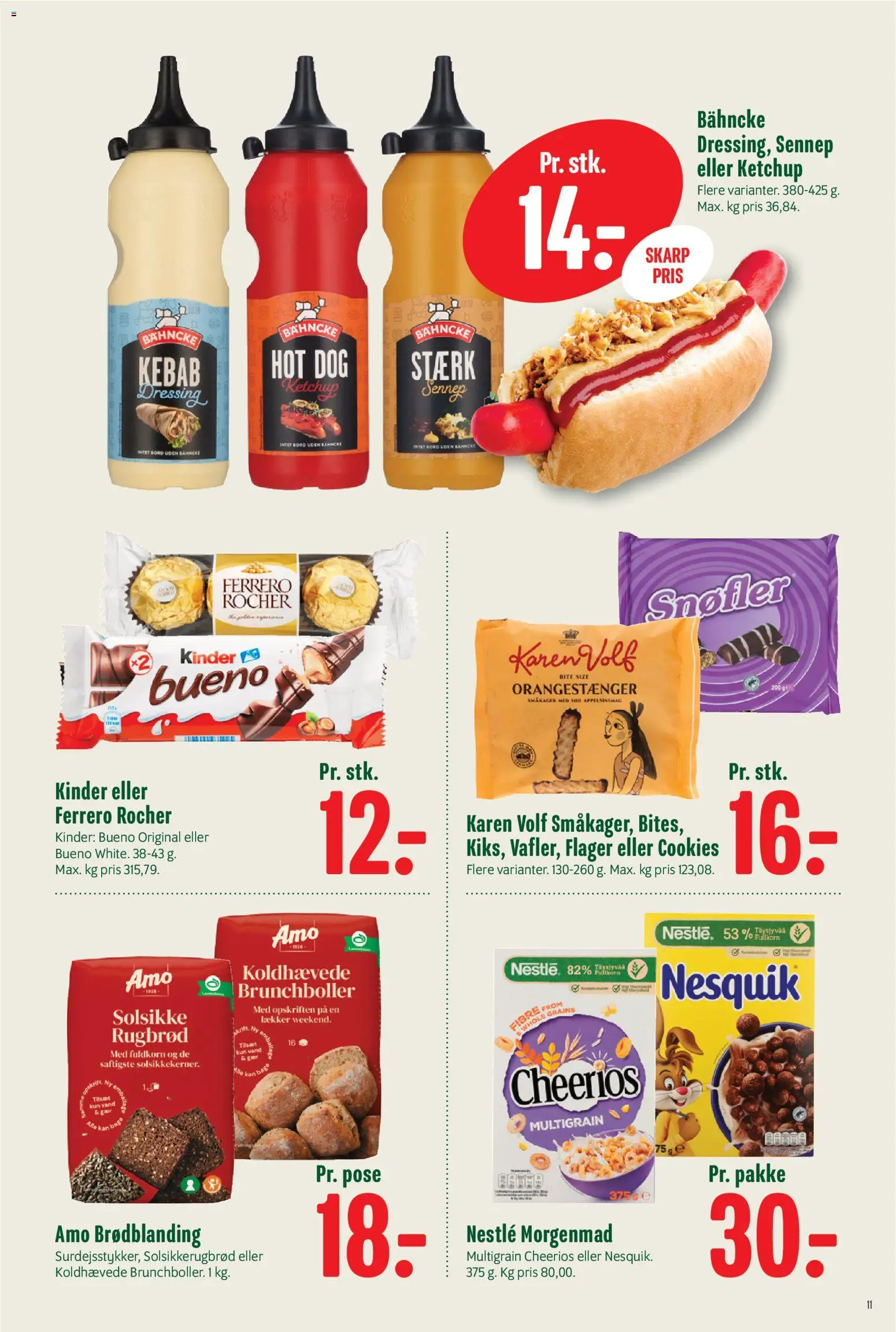 Min Købmand tilbudsavis – gyldig fra 21/08/2026 | Side: 11 | Produkter: Ketchup, Cookies, Kebab, Sennep