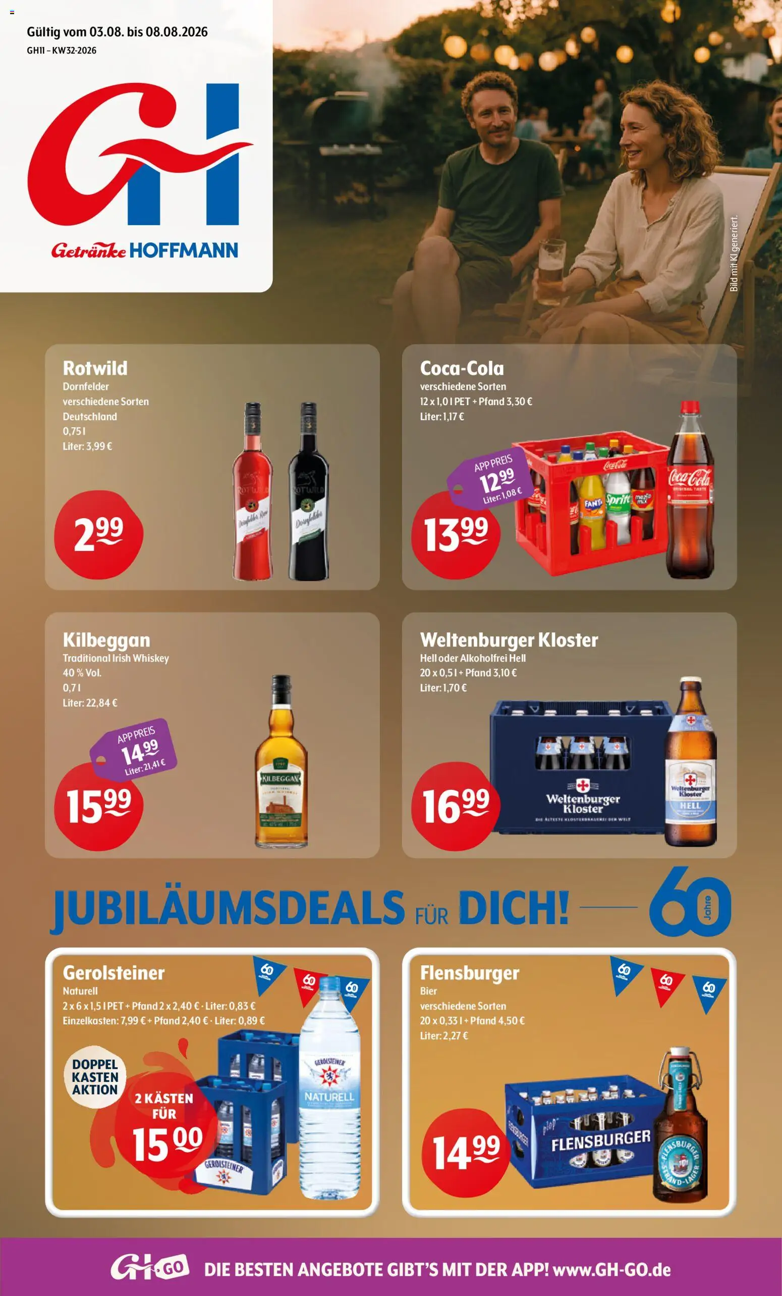 Getränke Hoffmann Prospekt – gültig ab 03.08.2026 | Seite: 1 | Produkte: Coca cola, Cola, Whiskey, Gerolsteiner