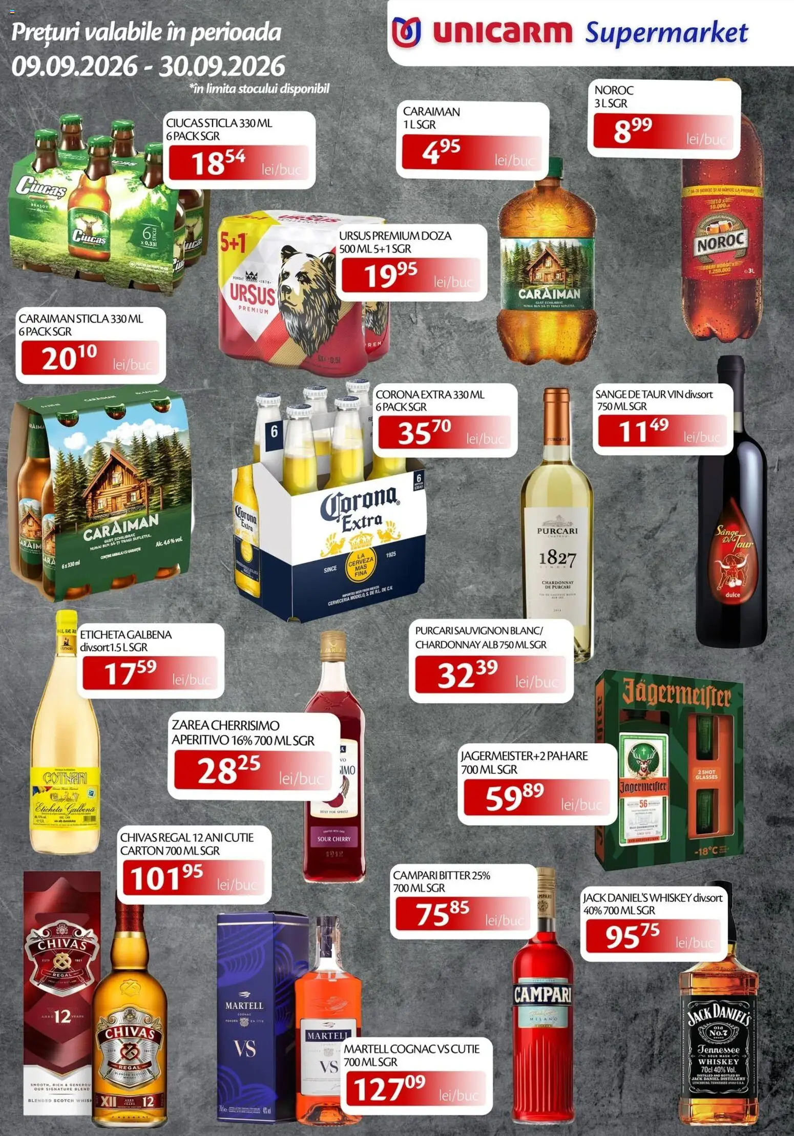 Noul catalog Unicarm – valabil de la 09.09.2026 | Pagină: 10 | Produse: Campari, Ursus, Cutie, Whiskey