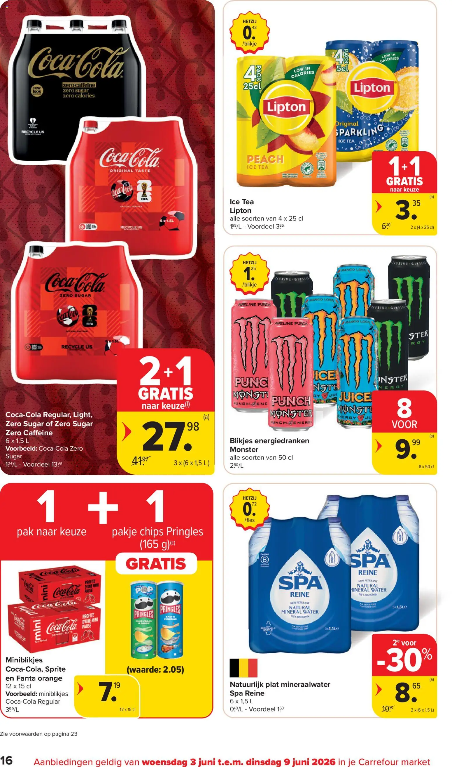 {H1} | Pagina: 16 | Producten: Coca Cola, Chips, Monster, Pringles