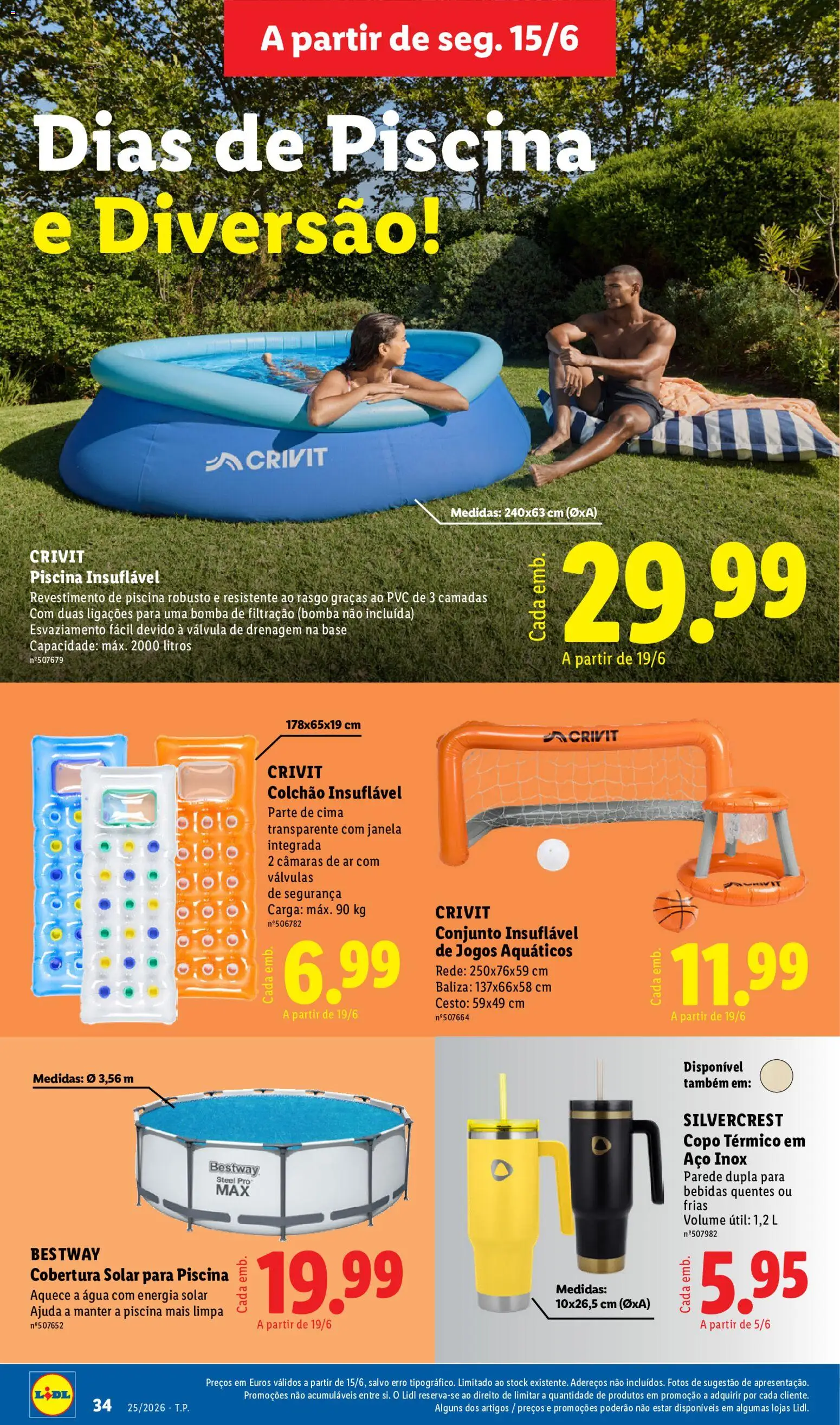 Lidl Folheto Especial │ válido de 15/06/2026 | Página: 34 | Produtos: Agua, Piscina, Base, Pá