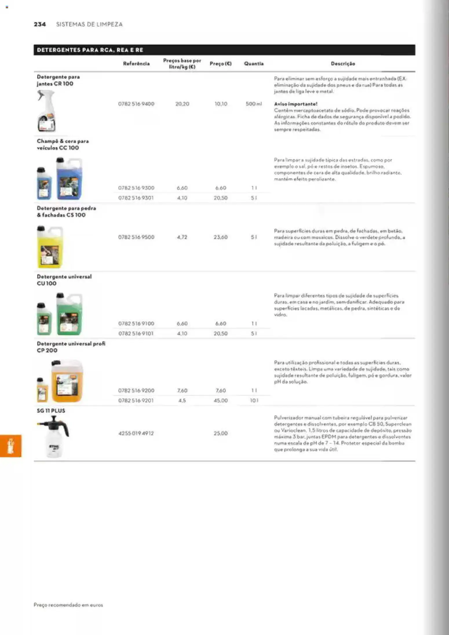 Stihl Catálogo │ válido de 07/09/2026 | Página: 234 | Produtos: Champô, Pó, Detergente, Cera