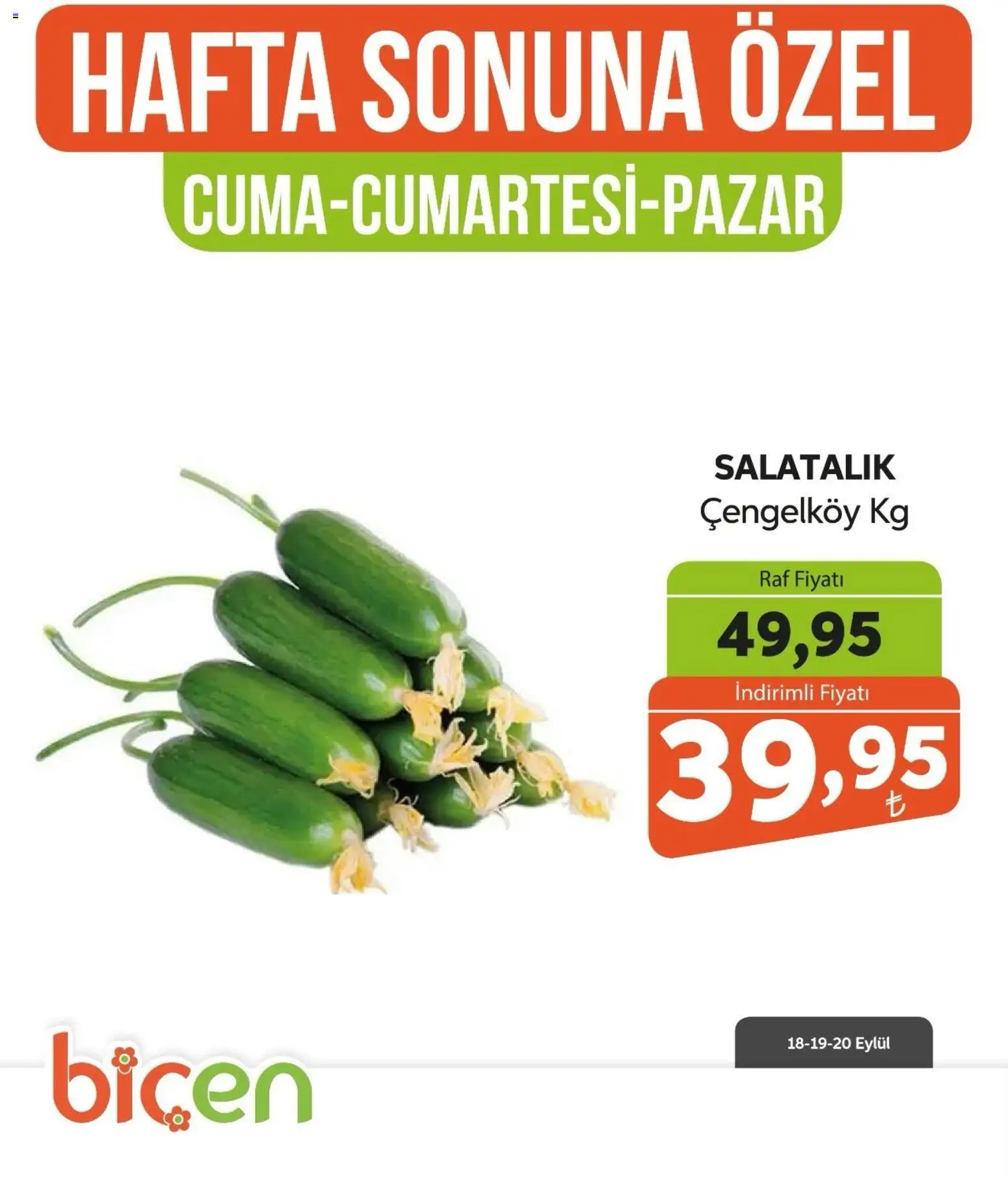 Biçen Market - Hafta Sonuna Özel - Sebze İndirimi - 18 Eylül 2026 tarihinden itibaren geçerlidir | Sayfa: 12