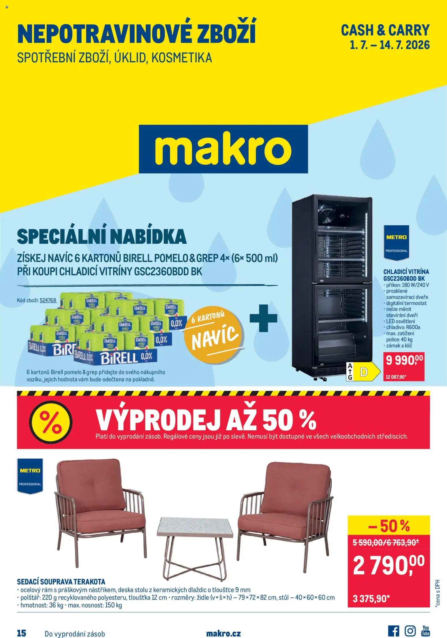 Makro leták - Nepotravinové zboží od 01.07.2026 | Strana: 1 | Produkty: Grep, Stůl, Police, LED