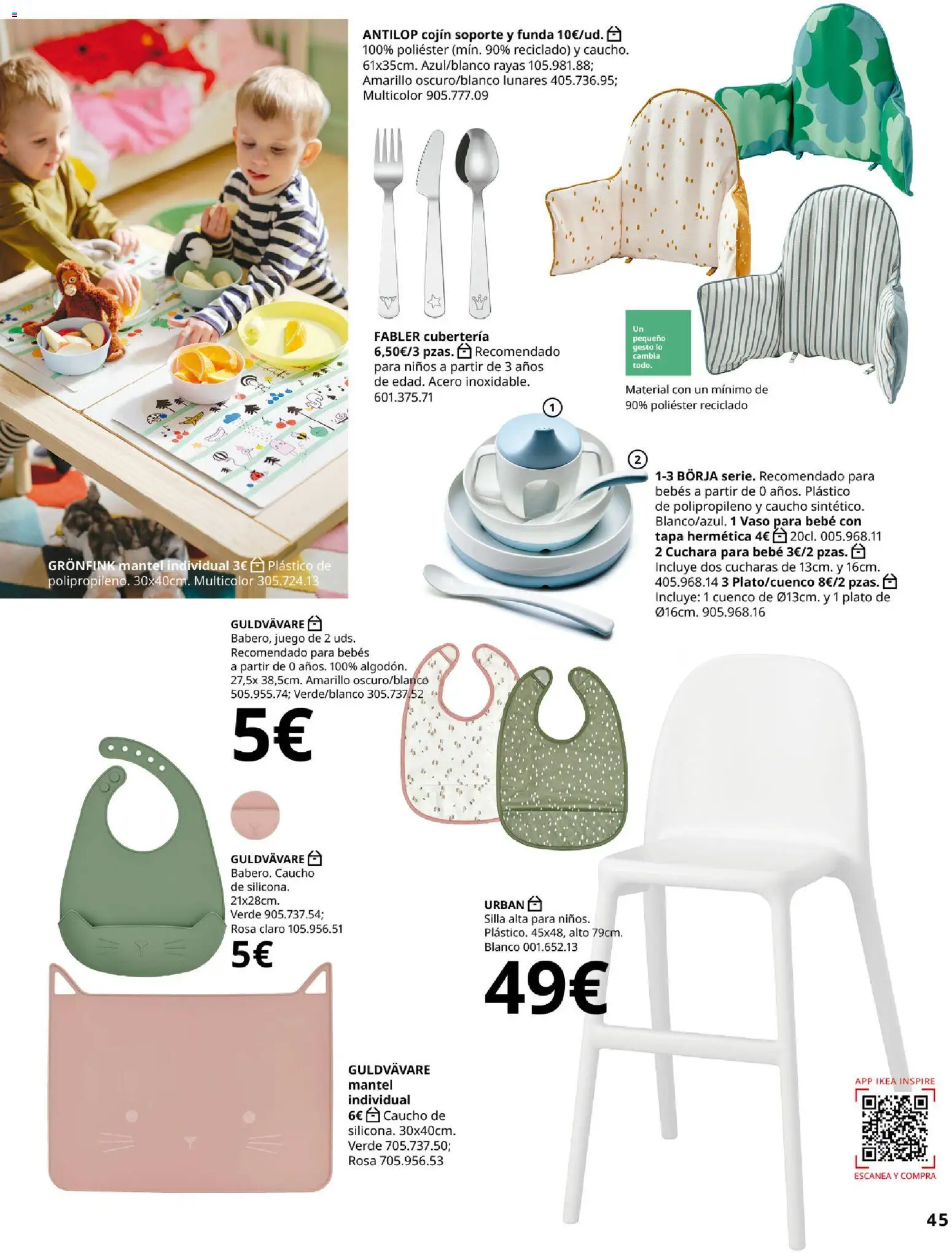 IKEA - Niños │ válido desde el 01/09/2026 | Página: 45 | Productos: Mantel, Funda, Cojín, Silla
