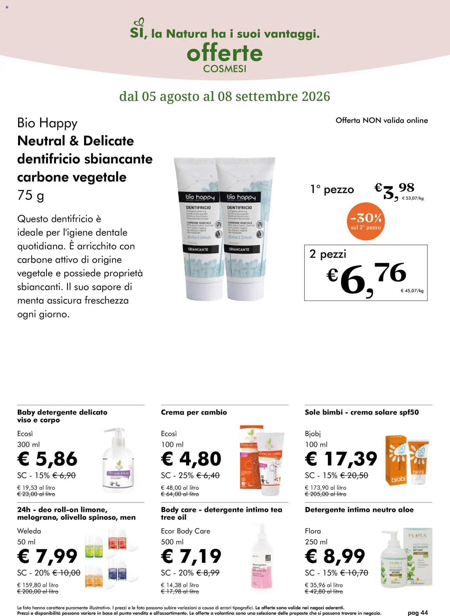 Volantino Natura Sì del 05/08/2026 | Pagina: 44