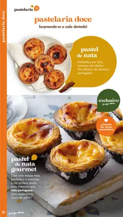 Pré-visualização Pingo Doce - Catálogo-Padaria válido de 20/05/2025 | Página: 20 | Produtos: Pastelaria doce, Doçaria, Nata, Massa