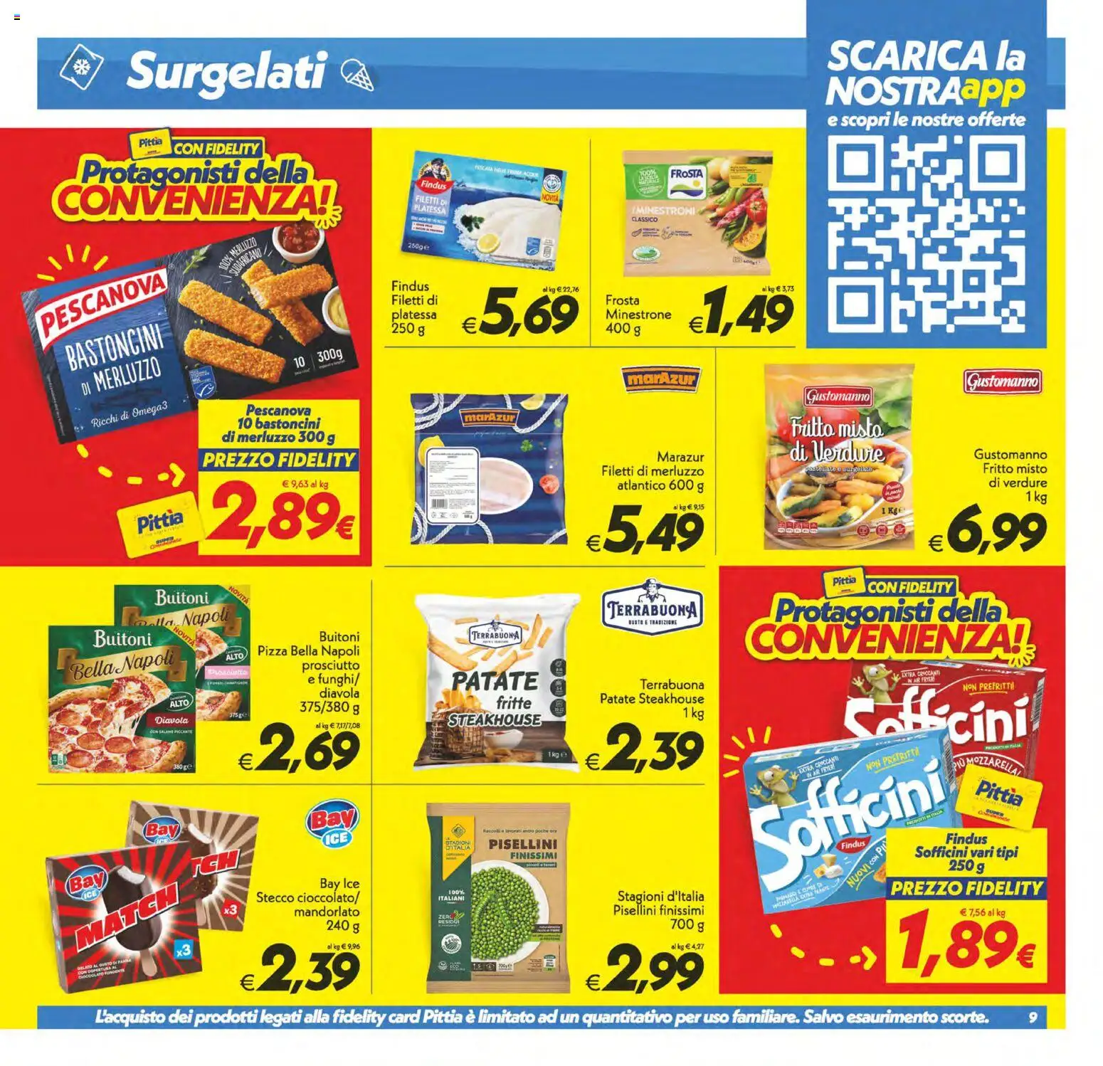Volantino SuperConveniente del 23/10/2026 | Pagina: 9 | Prodotti: Salame, Pizza, Merluzzo, Mozzarella
