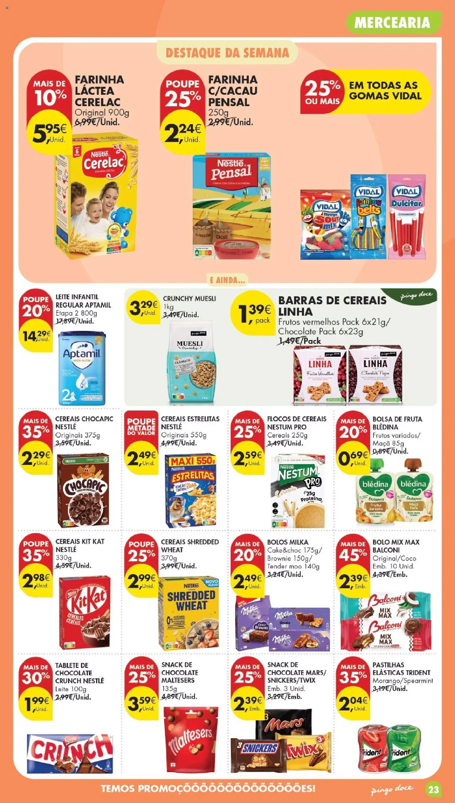 Pingo Doce Poupe Esta Semana Madeira │ válido de 28/07/2026 | Página: 23 | Produtos: Bolsa, Barras de cereais, Bolo, Cereais