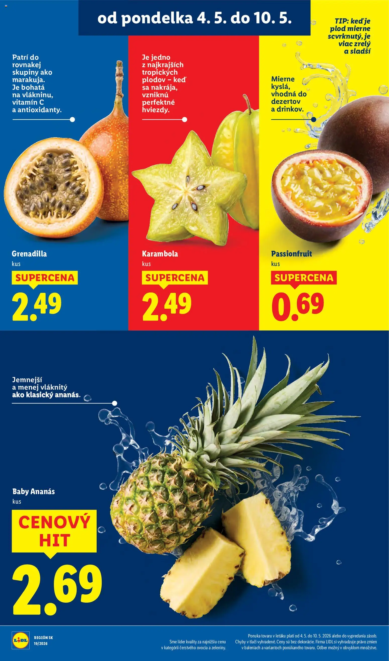 Nové Lidl akcie – leták je platný od 04.05.2026 | Strana: 7 | Produkty: Ananás