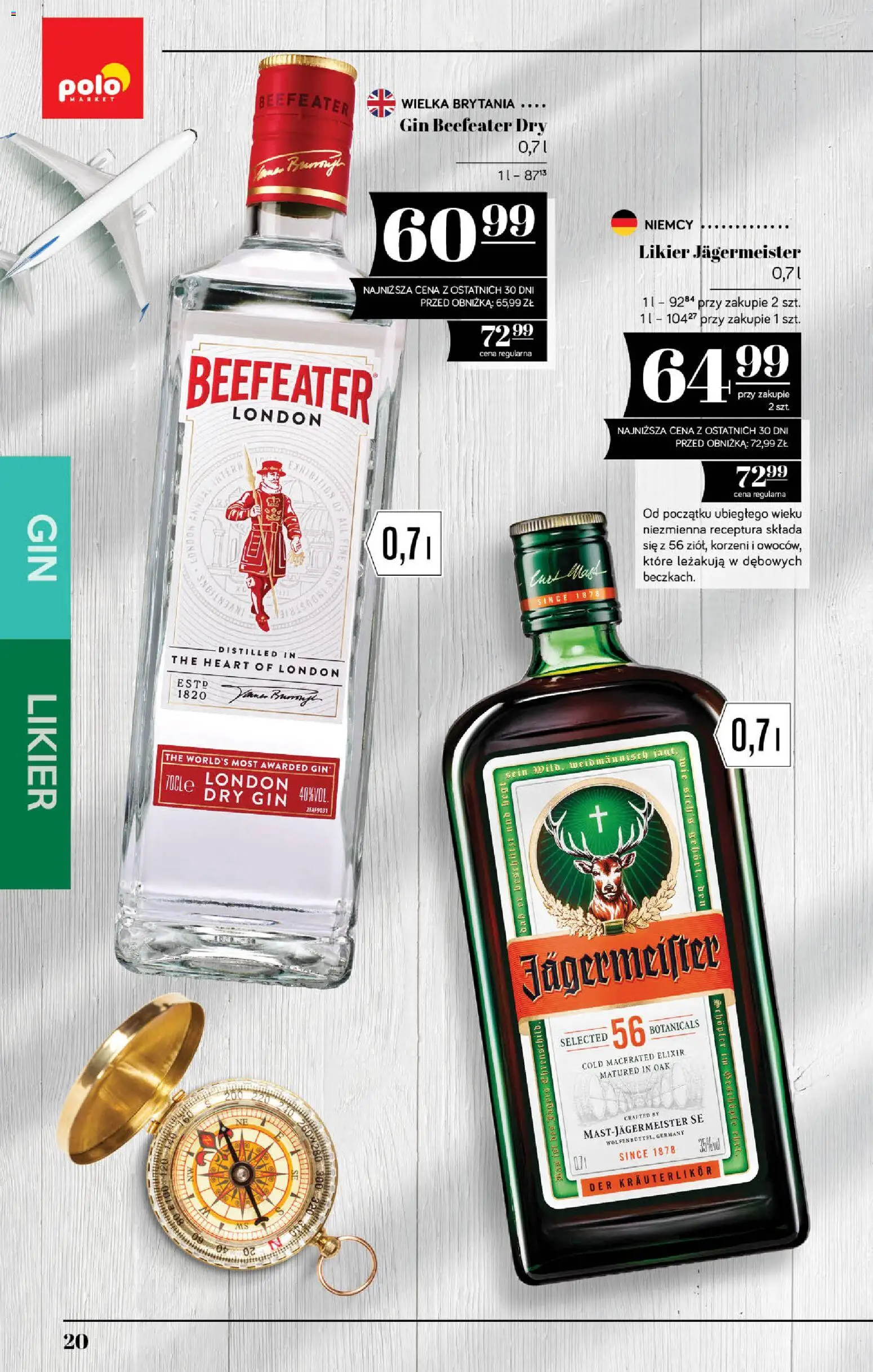 POLOmarket katalog - Alkoholi od 18.06.2026 | Strona: 20 | Produkty: Jagermeister, Beefeater, Gin