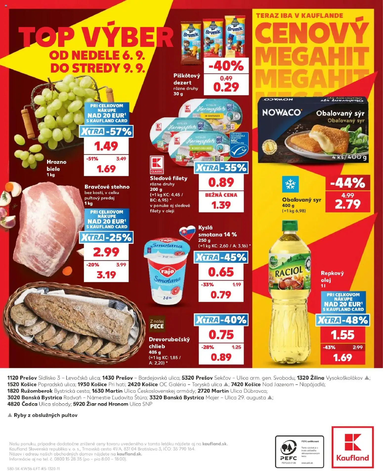 Nové Kaufland akcie – leták je platný od 03.09.2026 | Strana: 80 | Produkty: Syr, Bravčové stehno, Obaľovaný syr, Dezert