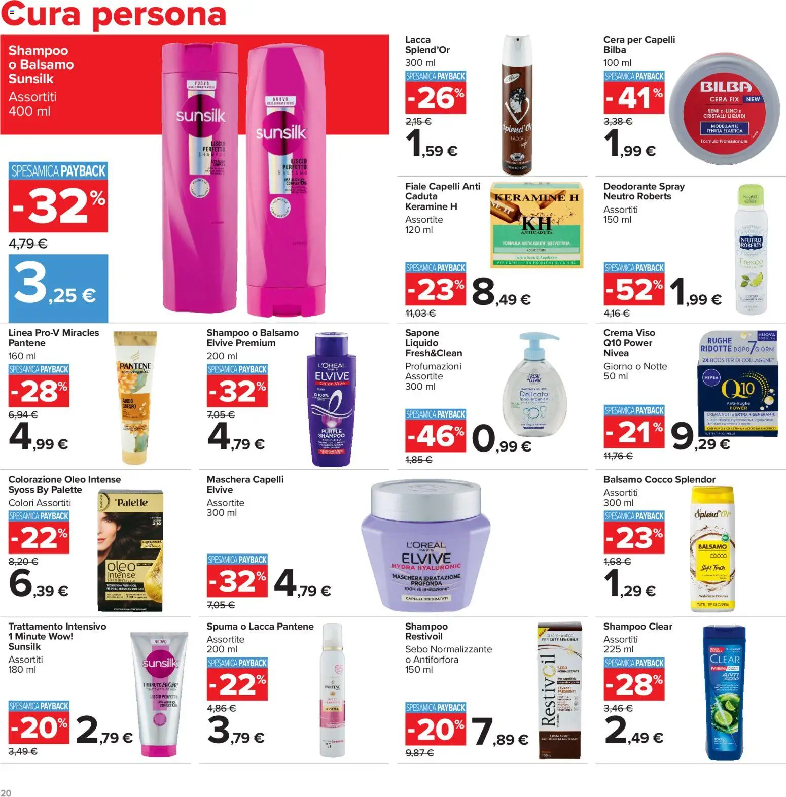 Volantino Carrefour del 04/09/2026 | Pagina: 20 | Prodotti: Balsamo, Crema, Maschera, Sapone