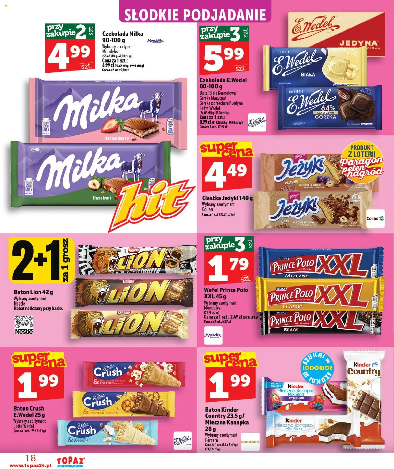 Topaz gazetka - Express od 03.09.2026 | Strona: 18 | Produkty: Czekolada milka, Mleczna kanapka, Popcorn, Ciastka