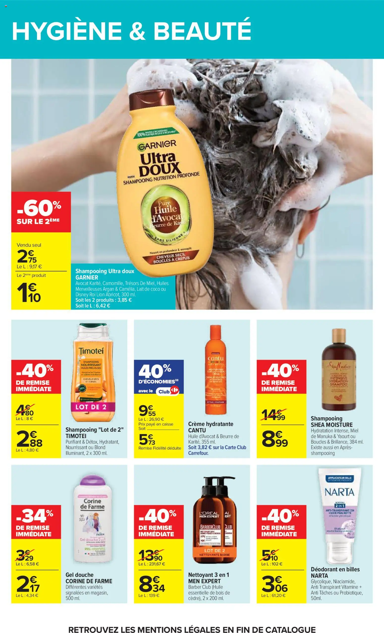 {H1} | Page: 64 | Produits: Lait de coco, Après-shampooing, Déodorant, Yaourt