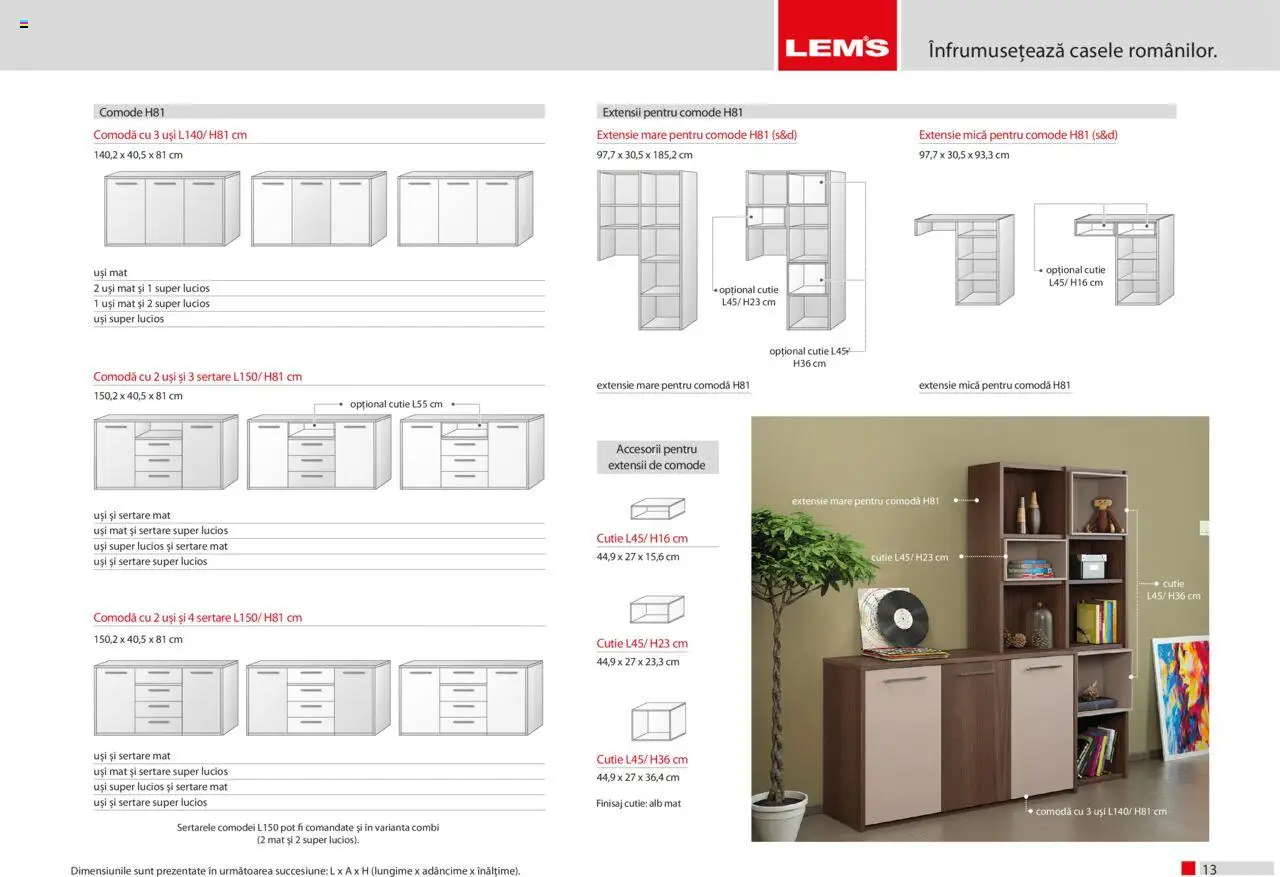 Noul catalog Lem’s – valabil de la 17.11.2023 | Pagină: 13 | Produse: Cutie, Comodă