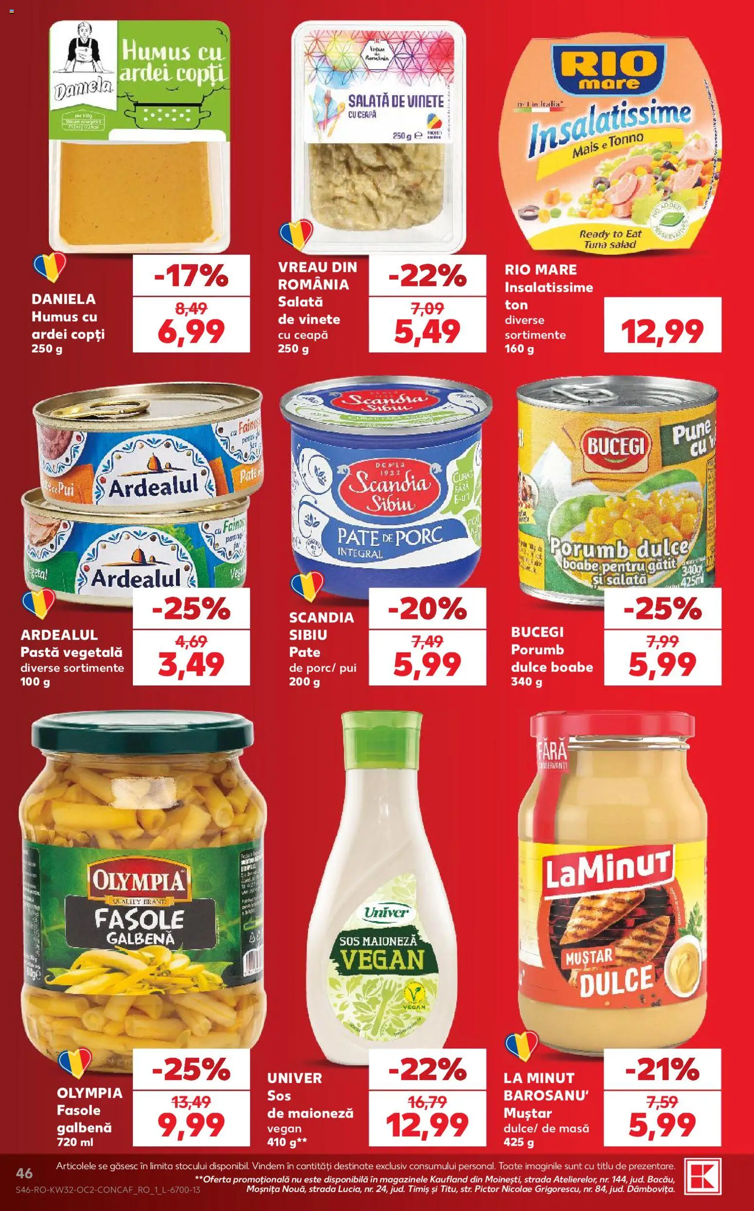 Noul catalog Kaufland – valabil de la 05.08.2026 | Pagină: 46 | Produse: Masă, Pate, Ardei, Maioneză