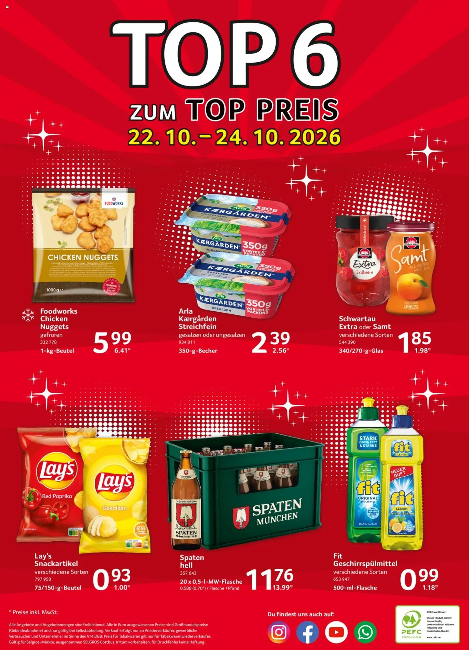 Selgros Prospekt – gültig ab 22.10.2026 | Seite: 24 | Produkte: Top, Duft, Paprika, Geschirrspülmittel