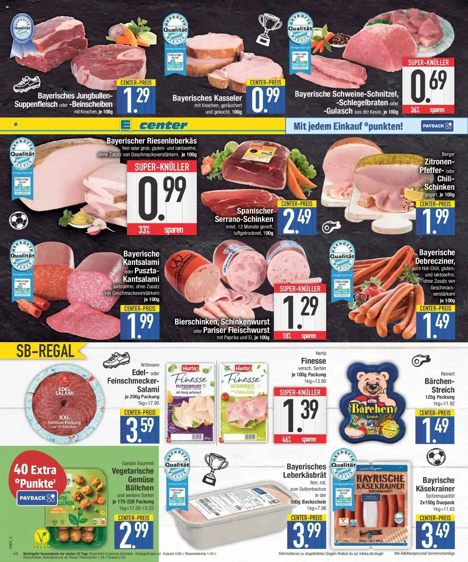 E center Prospekt Neuburg An Der Donau – gültig ab 08.06.2026 | Seite: 6 | Produkte: Käsekrainer, Gemüse, Gulasch, Herta finesse