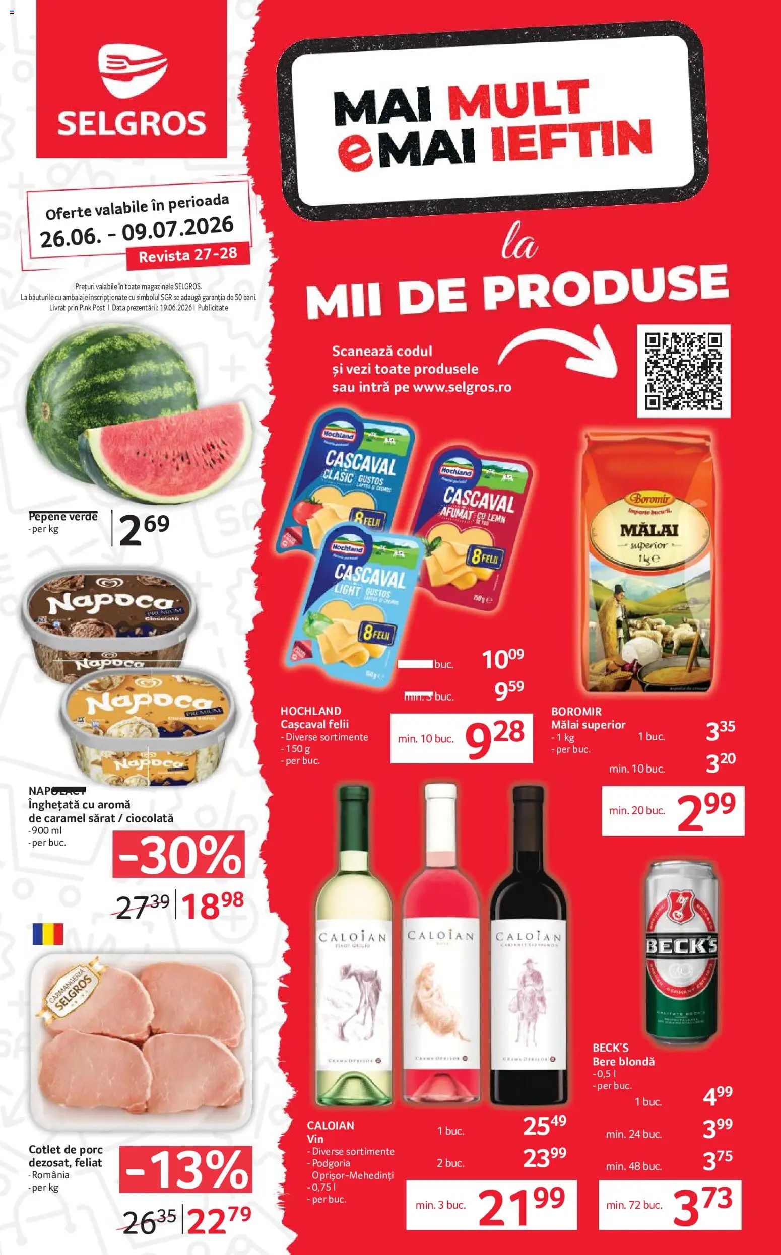 Noul catalog Selgros – valabil de la 26.06.2026 | Pagină: 1 | Produse: Lait de coco, Ciocolată, Bere, Mălai