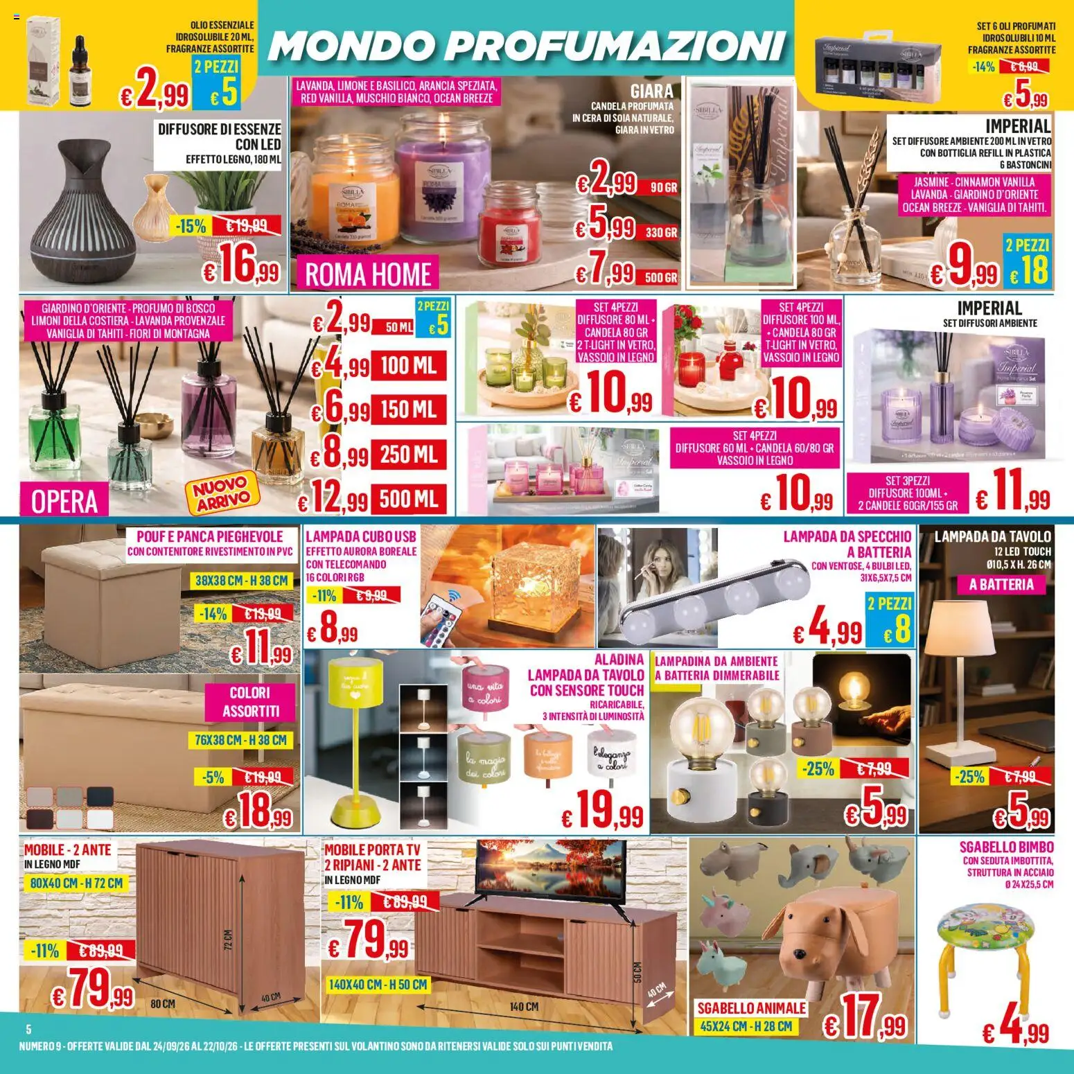 Volantino Satur del 24/09/2026 | Pagina: 5 | Prodotti: Vaniglia, Arancia, Specchio, Profumo