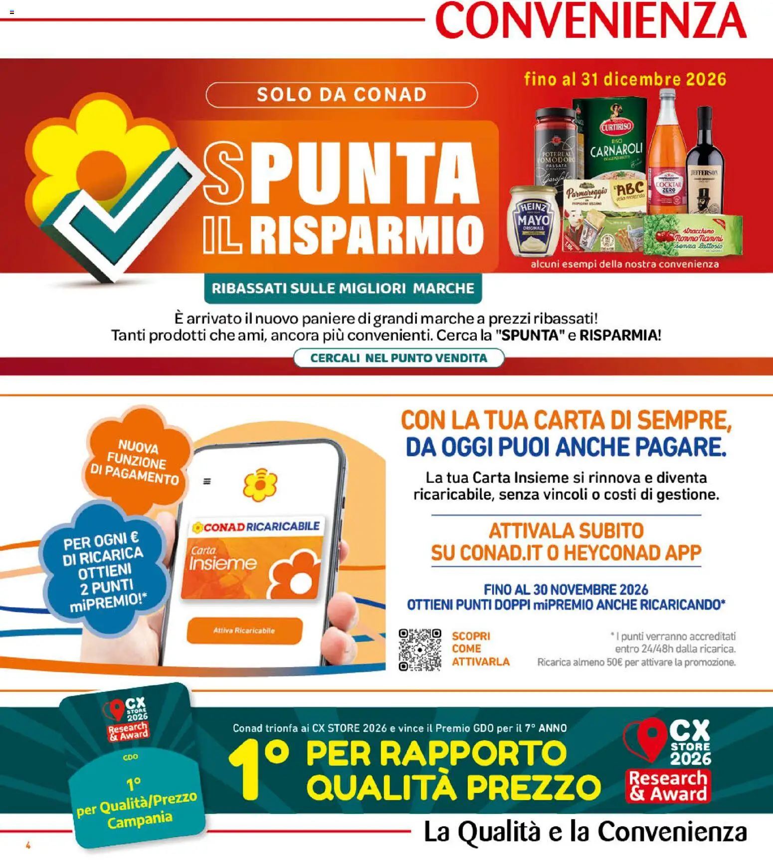 Volantino Conad del 28/10/2026 | Pagina: 4 | Prodotti: Riso, Formaggio, Tonno, Parmigiano