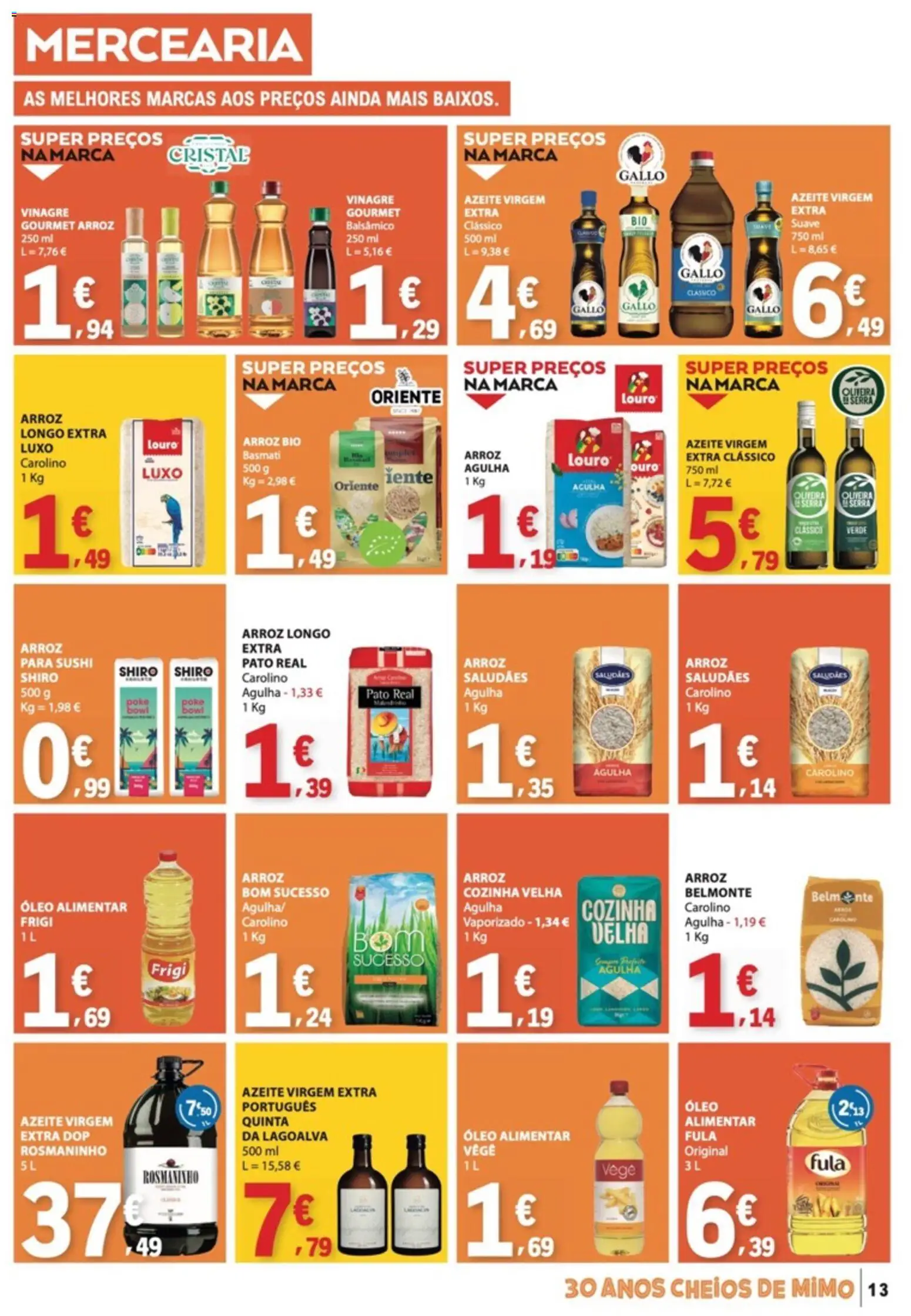 E.Leclerc folheto │ válido de 07.05.2026 | Página: 13 | Produtos: Vinagre, Azeite, Óleo, Arroz